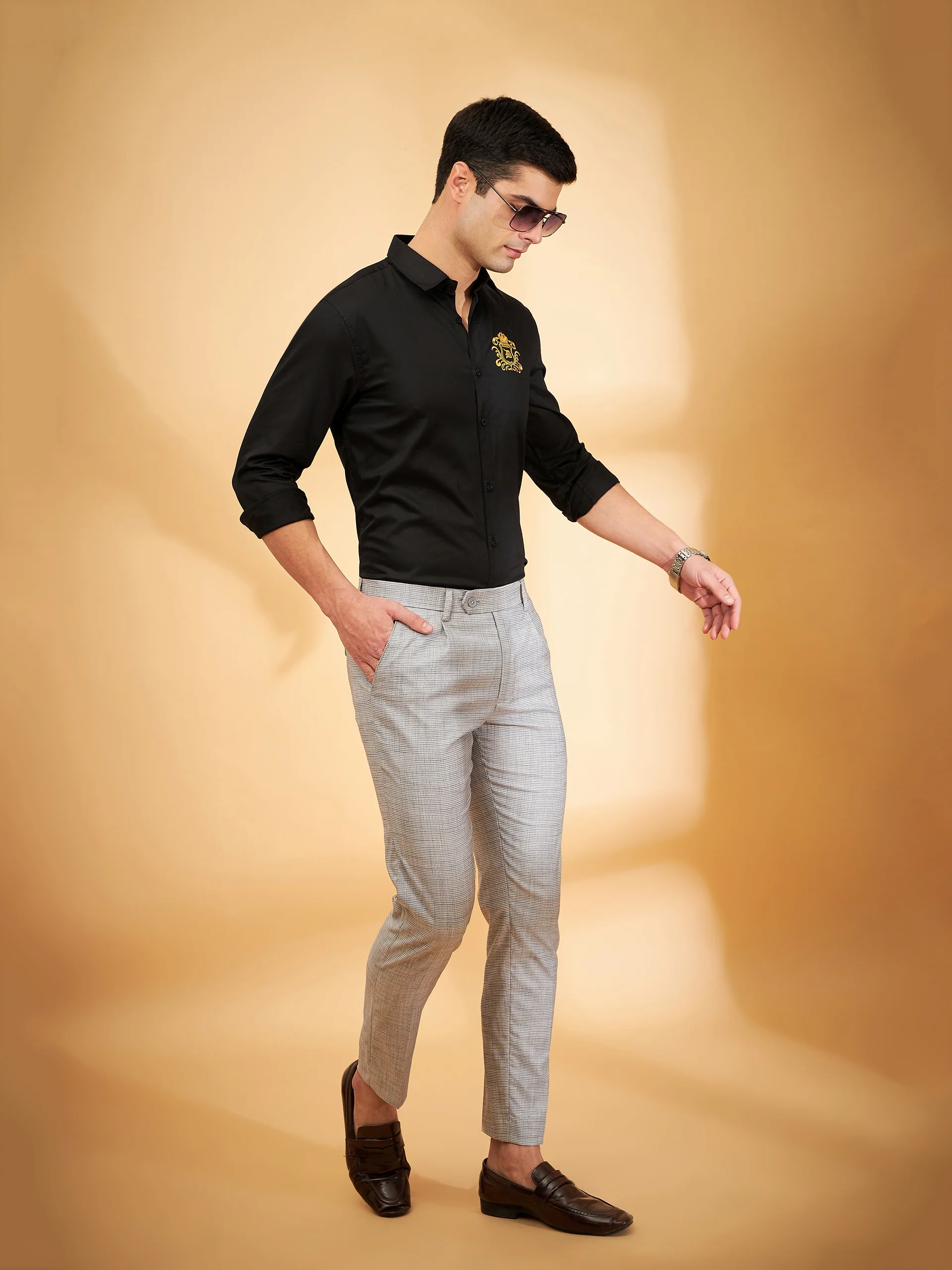Black: full Sleeves Partywear Shirt
