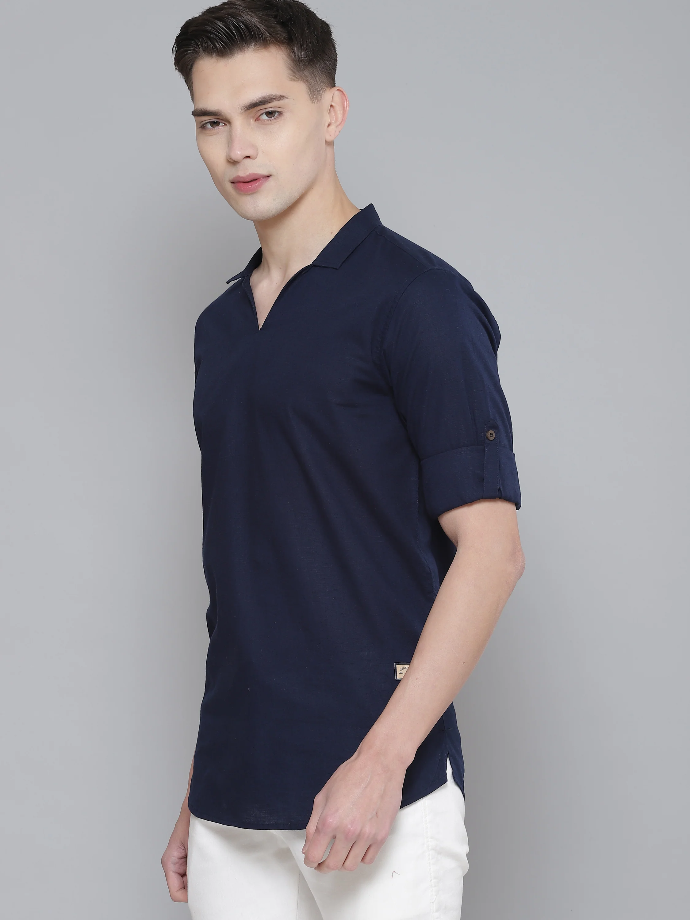 Men Navy Blue Comfort Fit Kurta