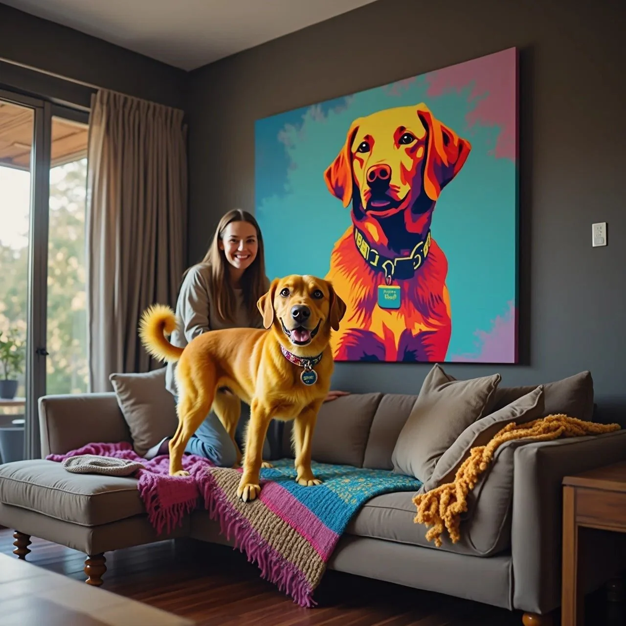 Custom Pop-Art Pet Portrait – Vibrant Hand-Painted Dog & Cat Artwork - MyPetMade - $65.99