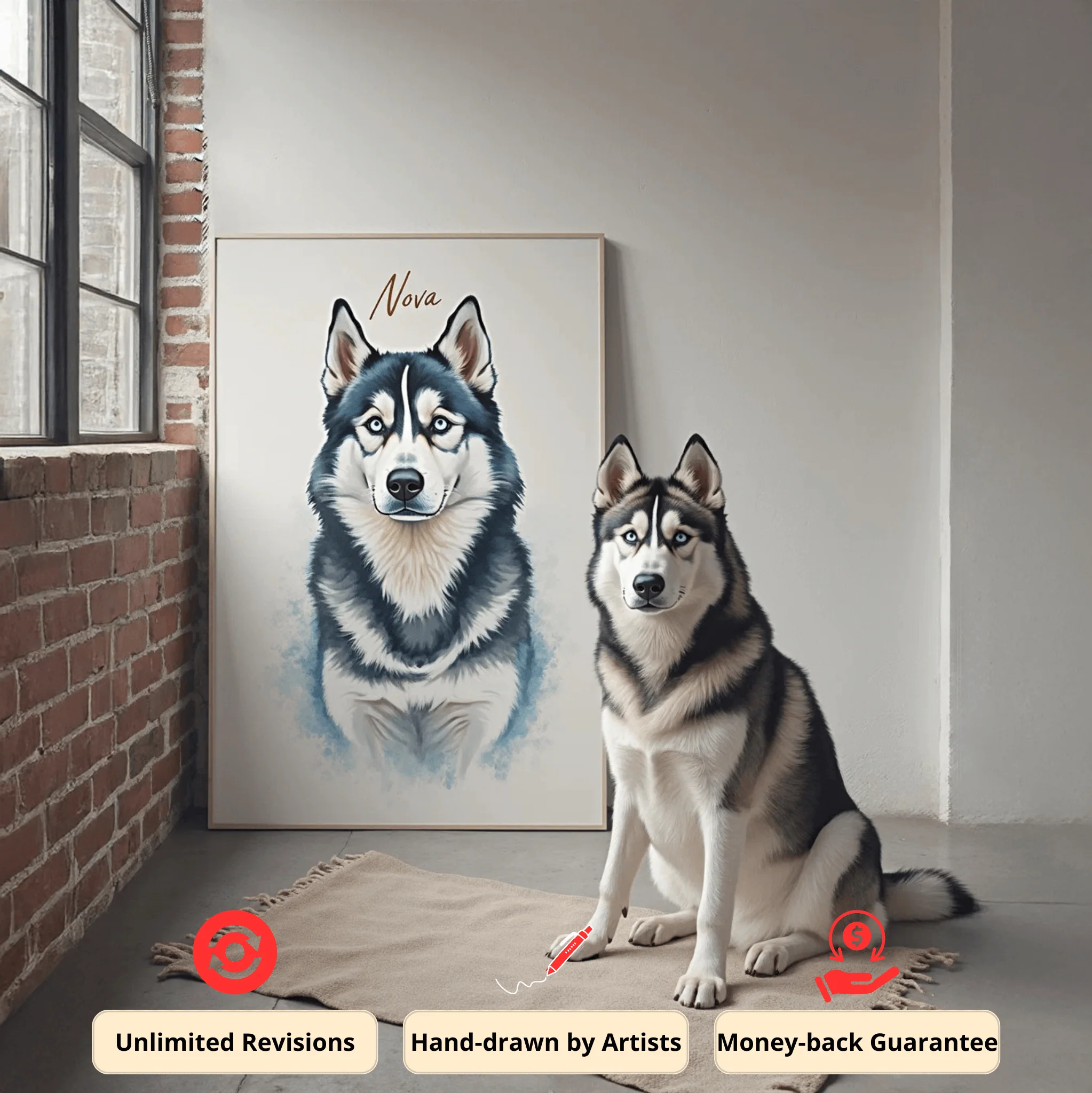 Custom Watercolor Pet Portraits | Gallery-Level Hand-Painted Dog & Cat Art - MyPetMade - $49.99