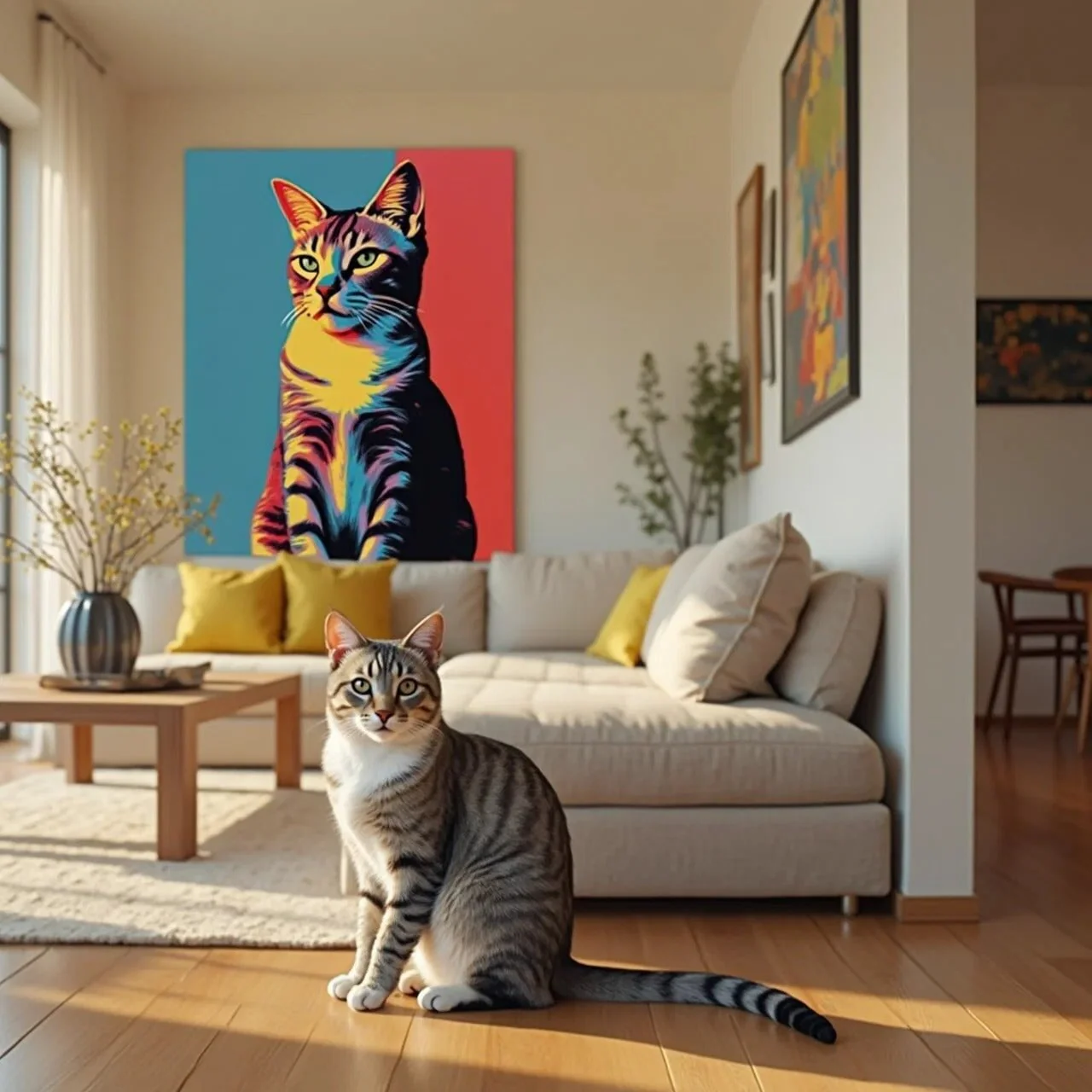 Custom Pop-Art Pet Portrait – Vibrant Hand-Painted Dog & Cat Artwork - MyPetMade - $65.99