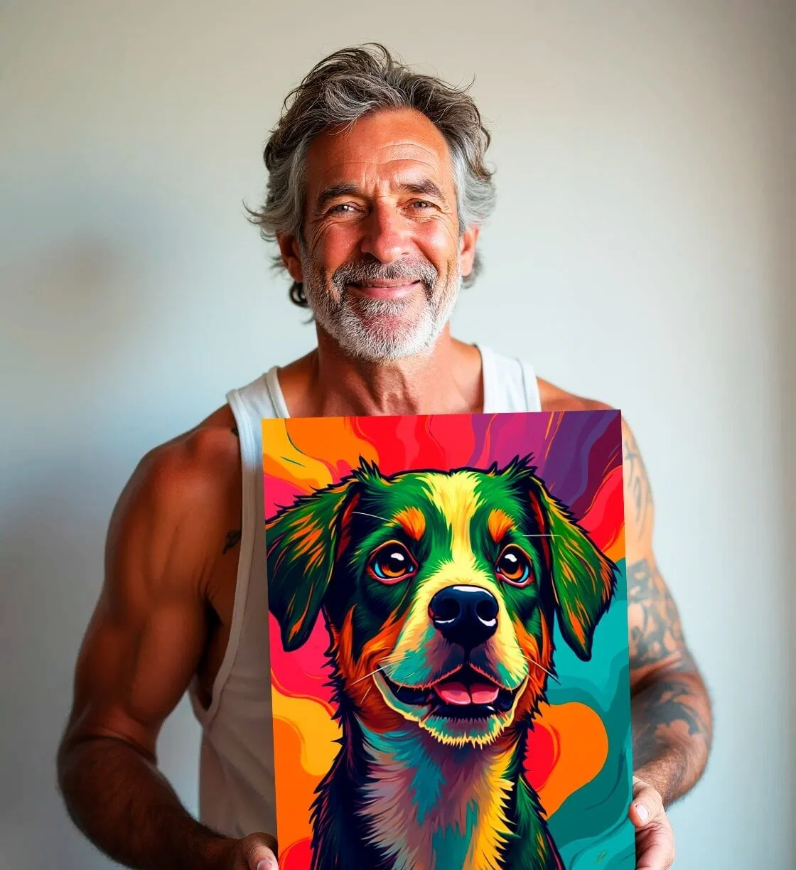 Custom Pop-Art Pet Portrait – Vibrant Hand-Painted Dog & Cat Artwork - MyPetMade - $65.99