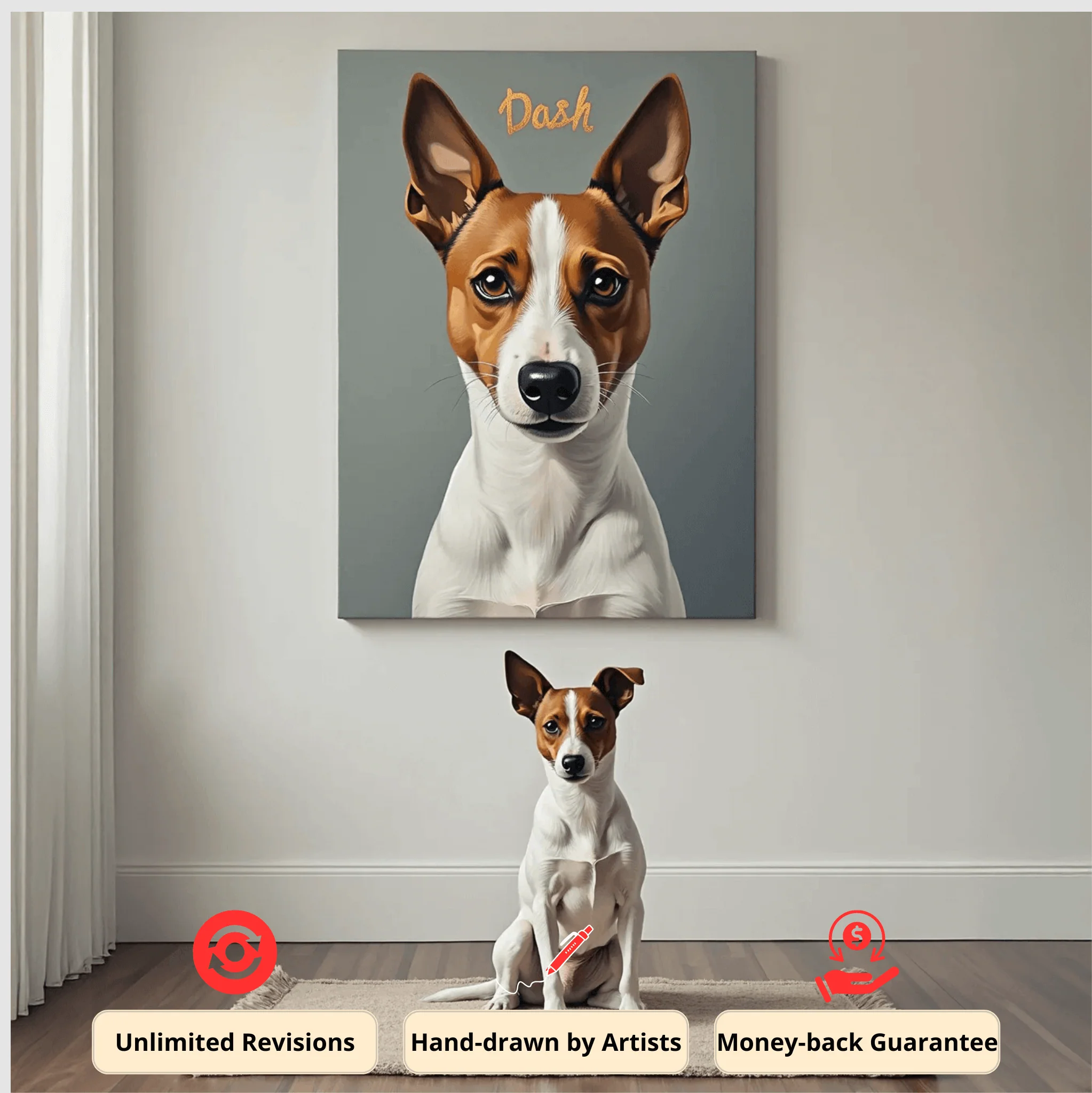 Custom True Form Pet Portrait – Lifelike Hand-Painted Dog & Cat Artwork - MyPetMade - $49.99