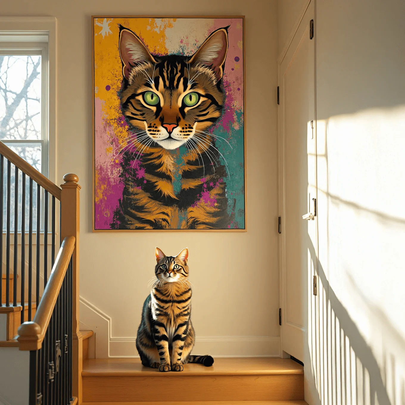 Custom Abstract Pet Portrait – Hand-Painted Modern Dog & Cat Artwork - MyPetMade - $65.99