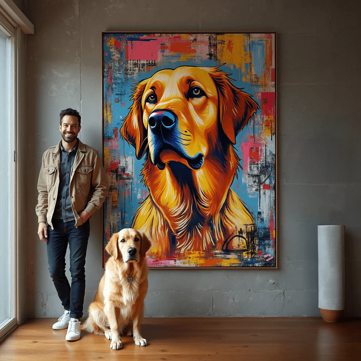 Custom Abstract Pet Portrait – Hand-Painted Modern Dog & Cat Artwork - MyPetMade - $65.99