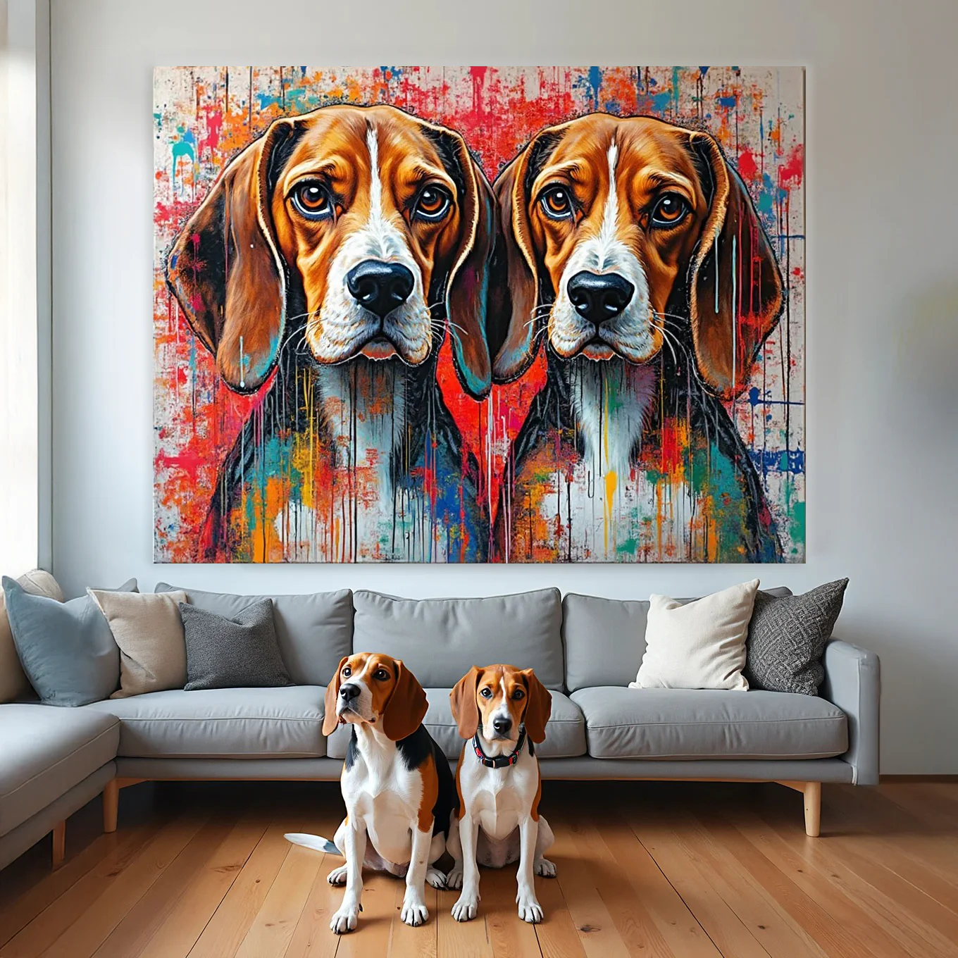 Custom Abstract Pet Portrait – Hand-Painted Modern Dog & Cat Artwork - MyPetMade - $65.99