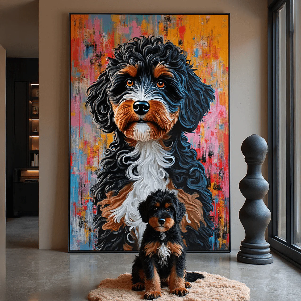 Custom Abstract Pet Portrait – Hand-Painted Modern Dog & Cat Artwork - MyPetMade - $65.99