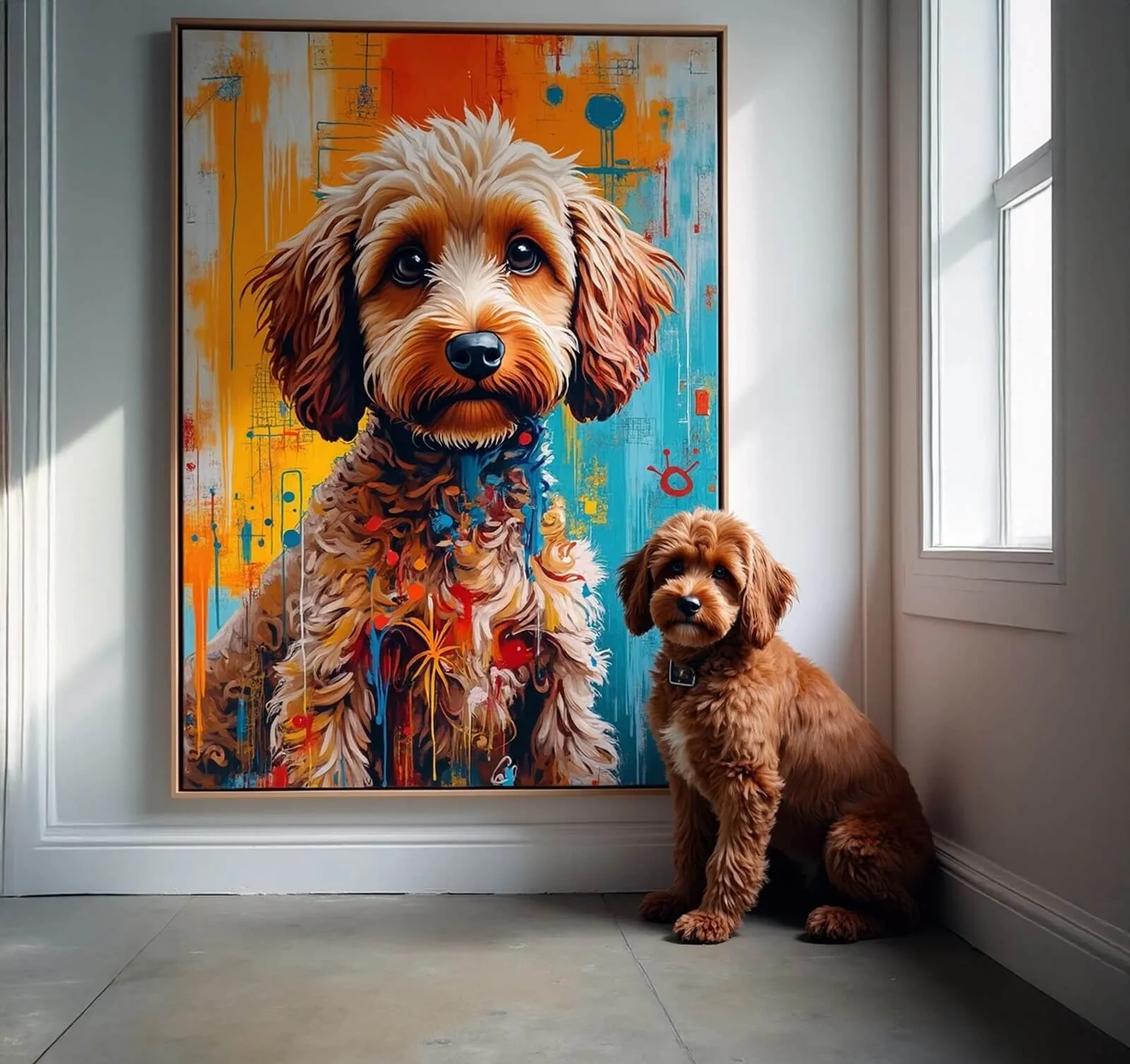 Custom Abstract Pet Portrait – Hand-Painted Modern Dog & Cat Artwork - MyPetMade - $65.99