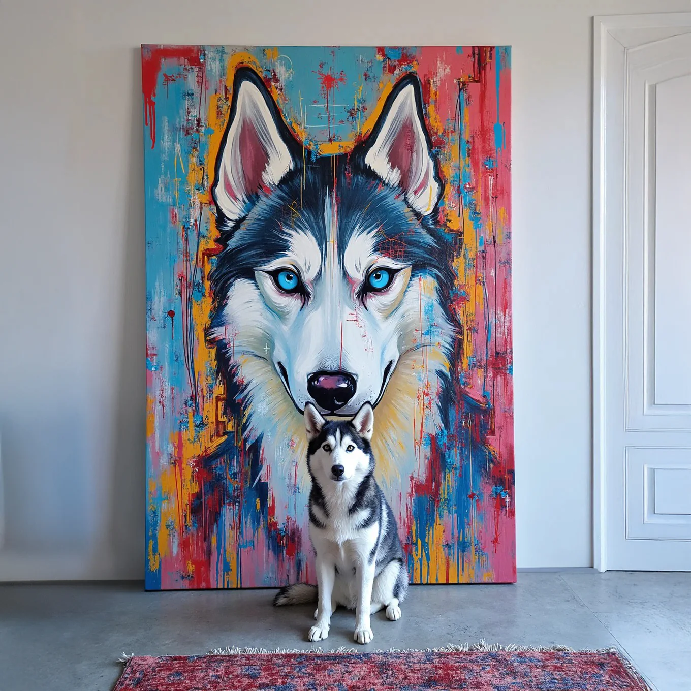 Custom Abstract Pet Portrait – Hand-Painted Modern Dog & Cat Artwork - MyPetMade - $65.99