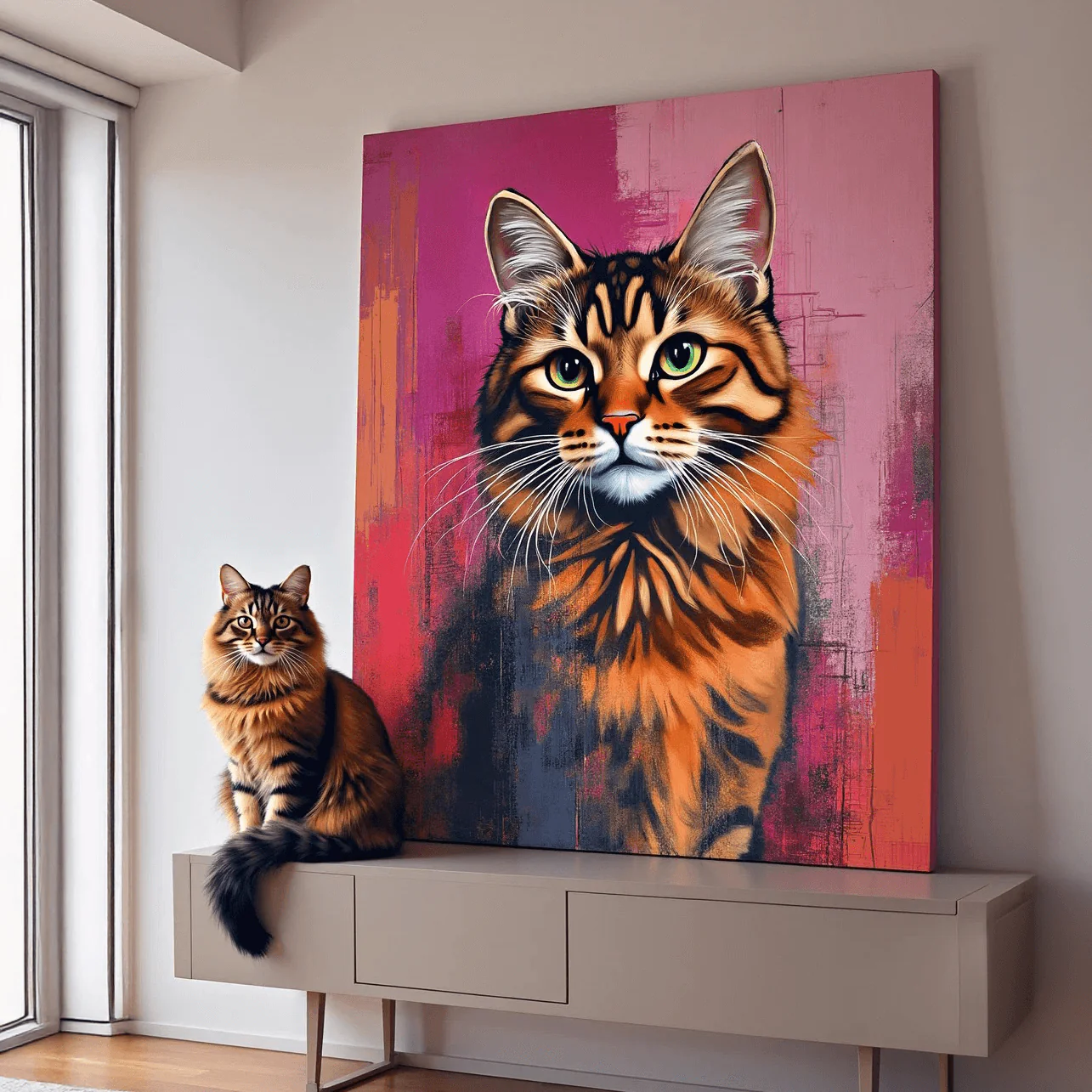 Custom Abstract Pet Portrait – Hand-Painted Modern Dog & Cat Artwork - MyPetMade - $65.99