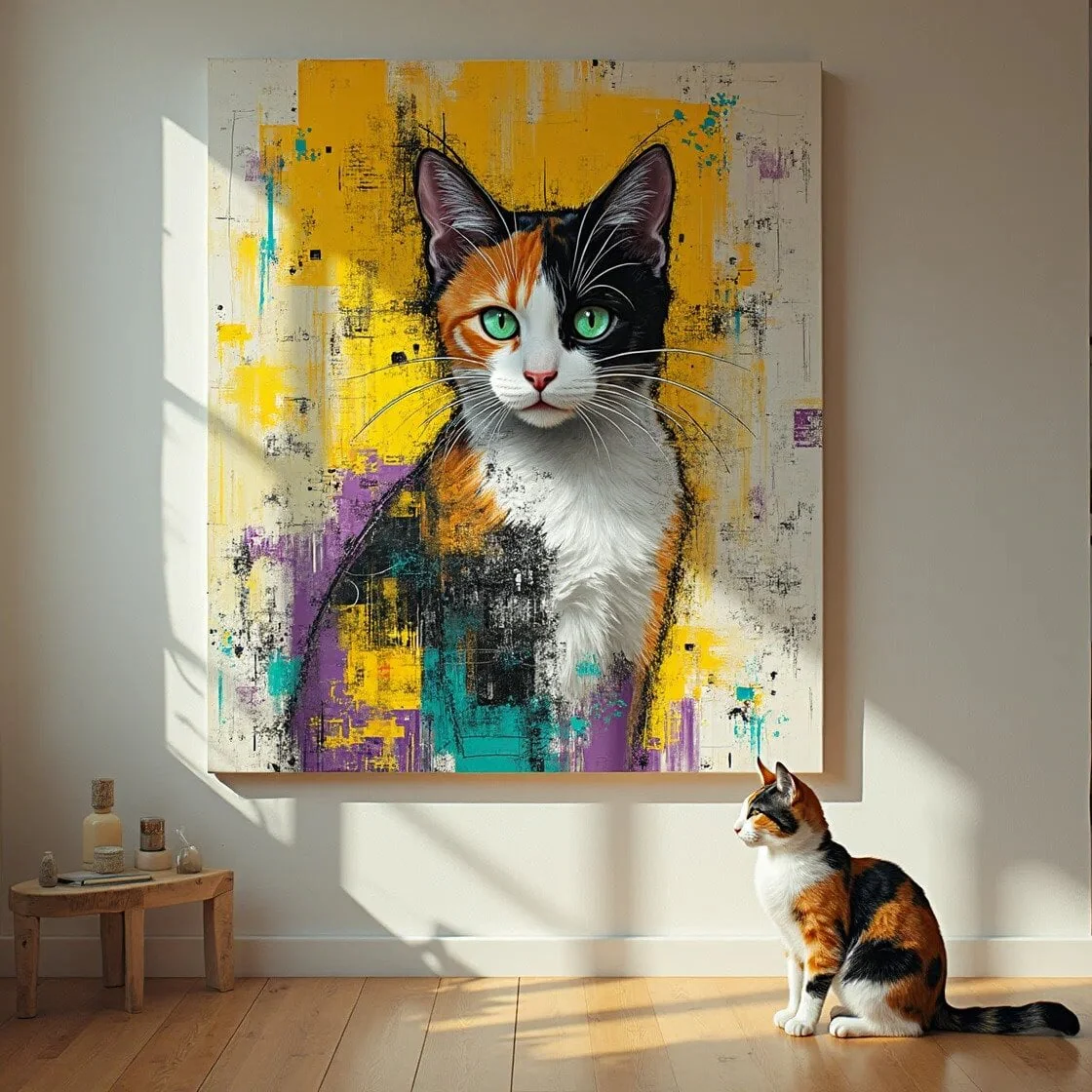 Custom Abstract Pet Portrait – Hand-Painted Modern Dog & Cat Artwork - MyPetMade - $65.99