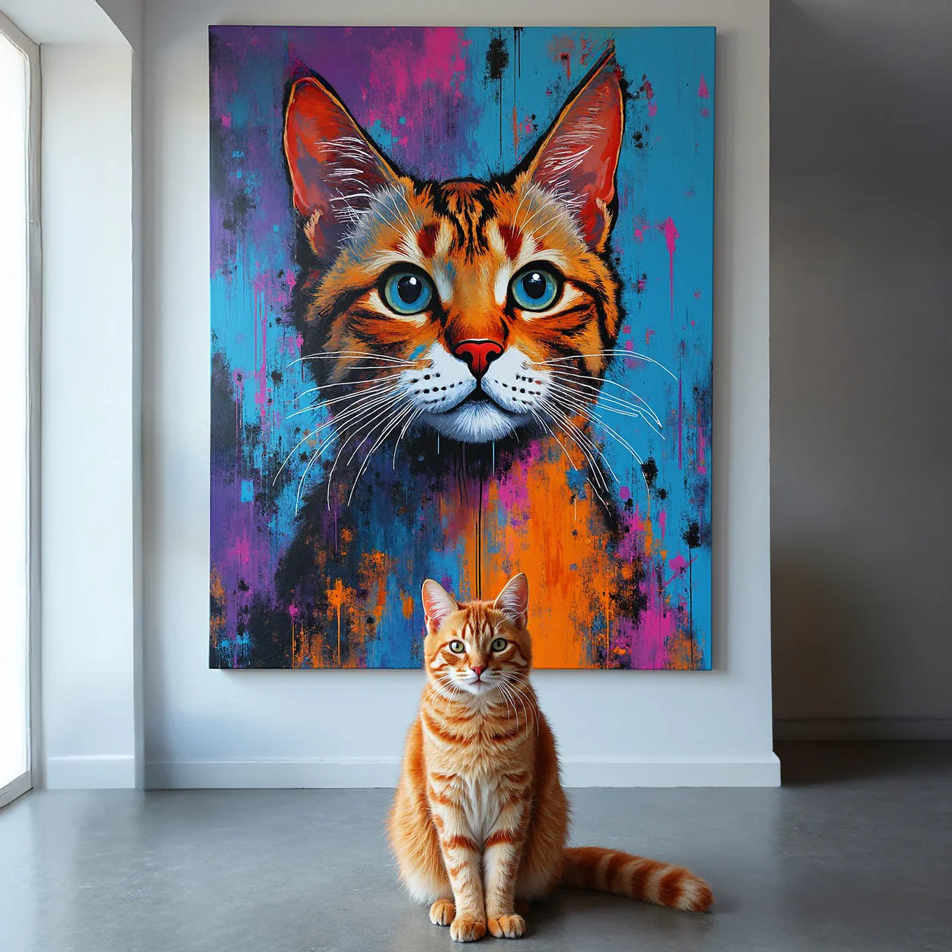 Custom Abstract Pet Portrait – Hand-Painted Modern Dog & Cat Artwork - MyPetMade - $65.99
