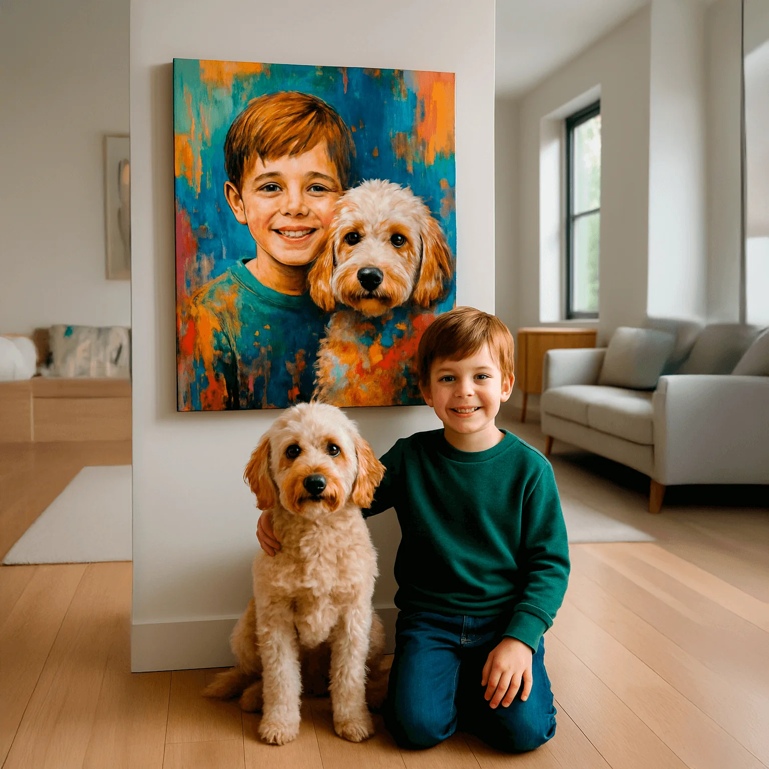 Custom Abstract Pet Portrait – Hand-Painted Modern Dog & Cat Artwork - MyPetMade - $65.99