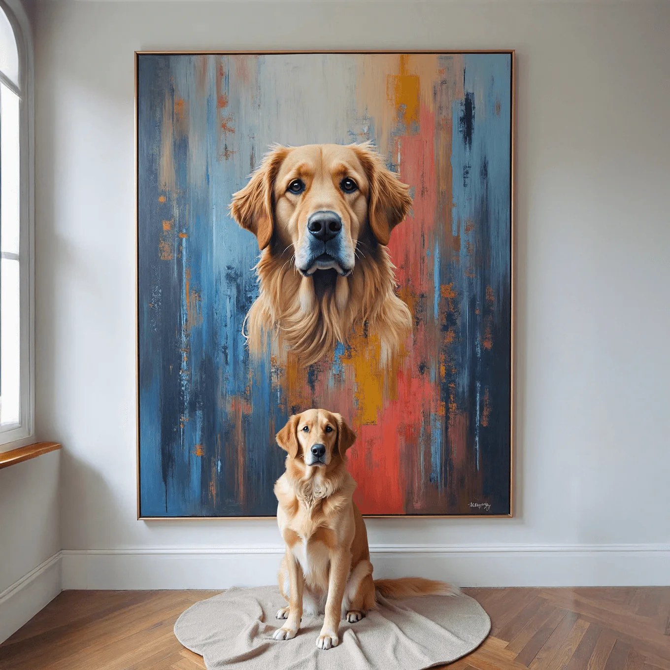 Custom Abstract Pet Portrait – Hand-Painted Modern Dog & Cat Artwork - MyPetMade - $65.99