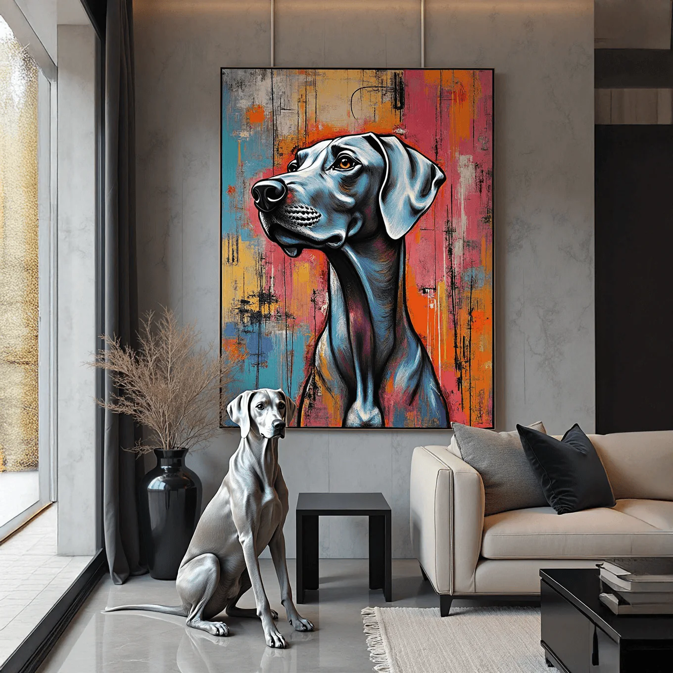 Custom Abstract Pet Portrait – Hand-Painted Modern Dog & Cat Artwork - MyPetMade - $65.99