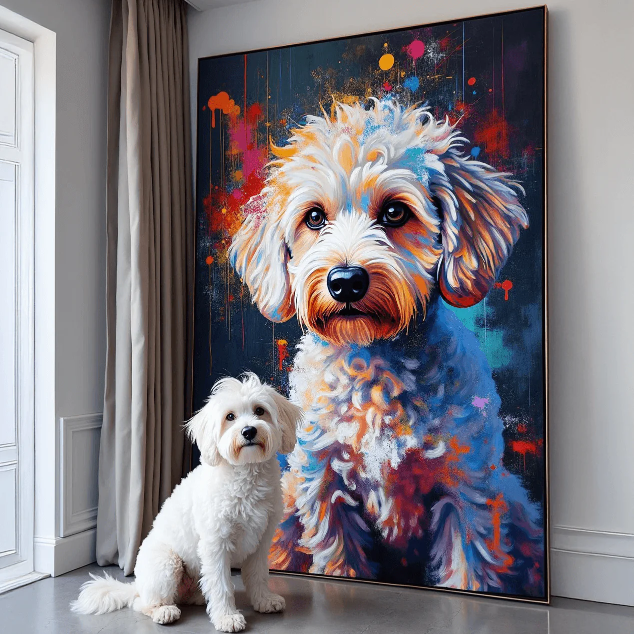 Custom Abstract Pet Portrait – Hand-Painted Modern Dog & Cat Artwork - MyPetMade - $65.99