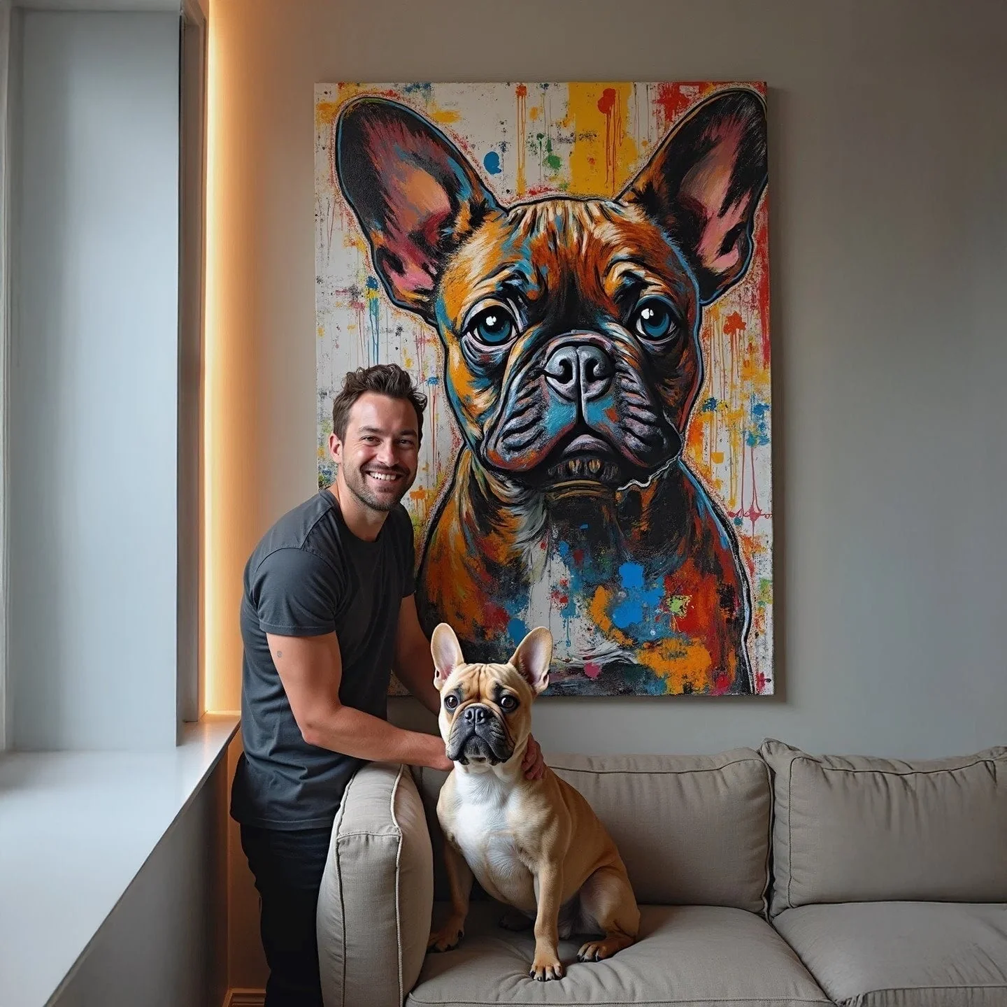 Custom Abstract Pet Portrait – Hand-Painted Modern Dog & Cat Artwork - MyPetMade - $65.99