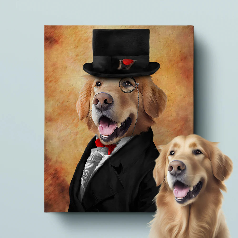 Royal Pet Portrait –Top Hat & Monocle - MyPetMade - $59.99