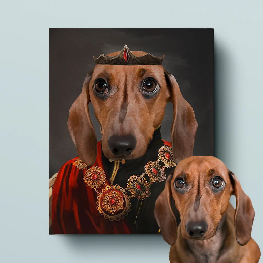 Royal Pet Portrait –Red King - MyPetMade - $59.99
