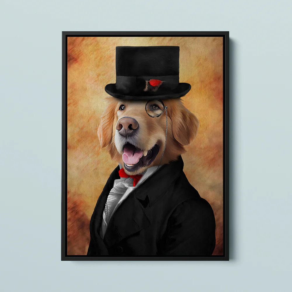 Royal Pet Portrait –Top Hat & Monocle - MyPetMade - $59.99