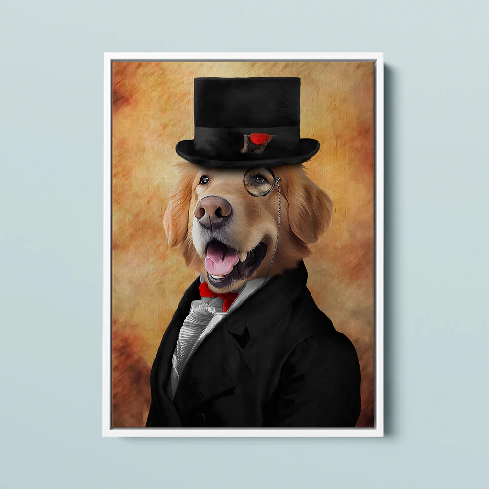 Royal Pet Portrait –Top Hat & Monocle - MyPetMade - $59.99