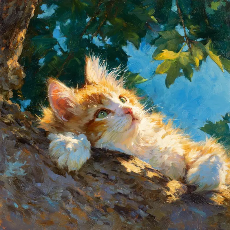 Custom Cat Portrait with Scenic Background - MyPetMade - $69.99