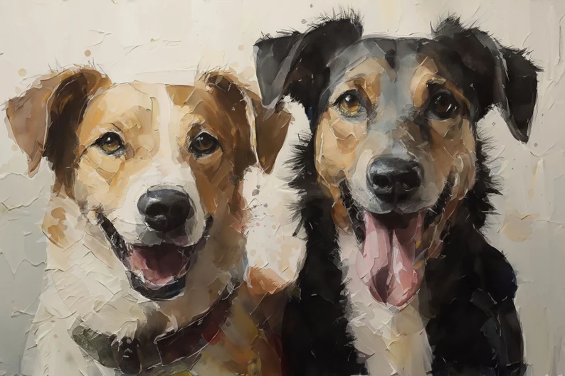 Custom Multiple Dogs Portrait - MyPetMade - $79.99