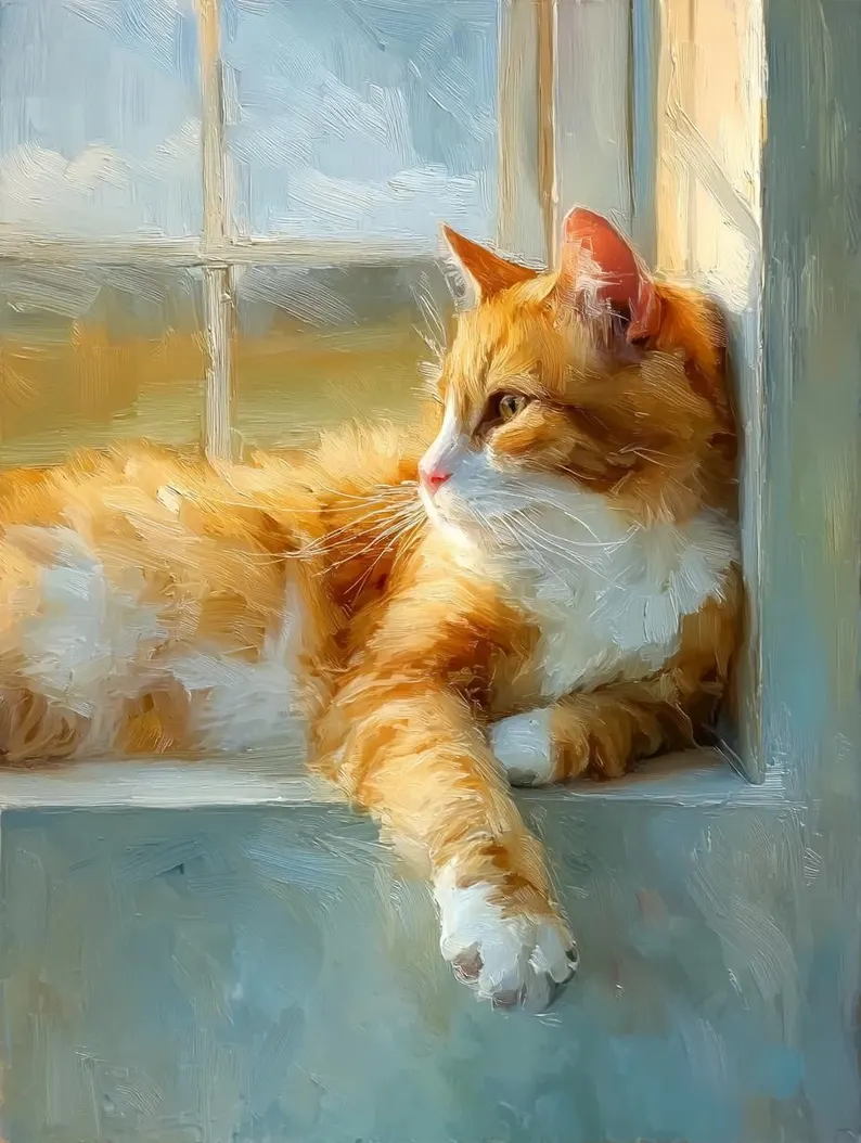 Custom Cat Portrait with Scenic Background - MyPetMade - $69.99