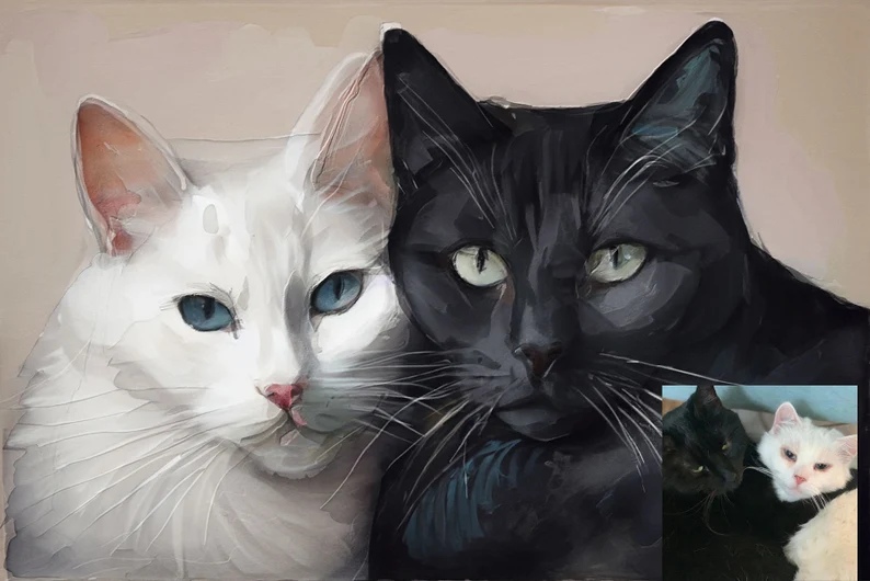Custom Multiple Cats Portrait - MyPetMade - $79.99