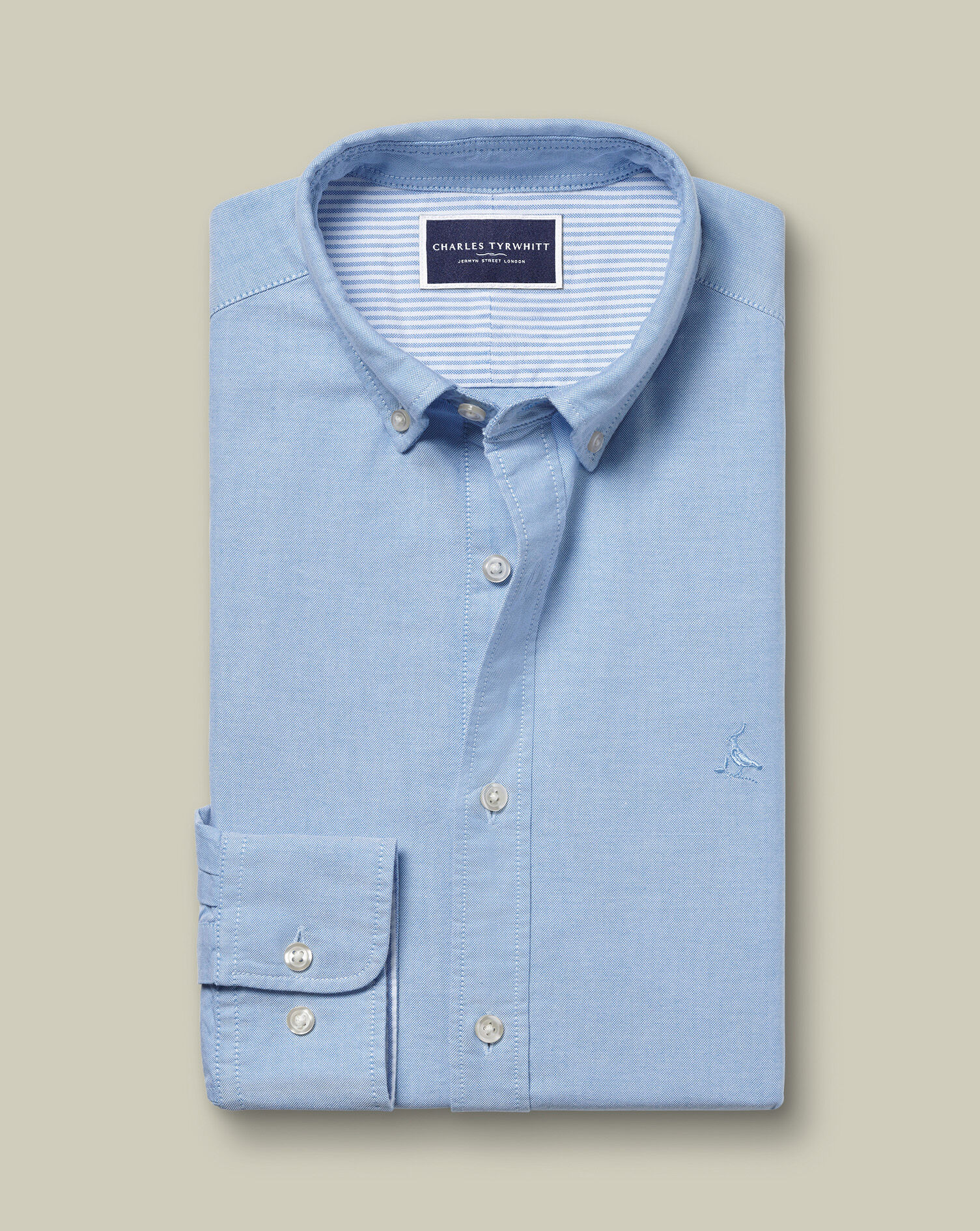 Stretch Washed Oxford Shirt - Sky Blue