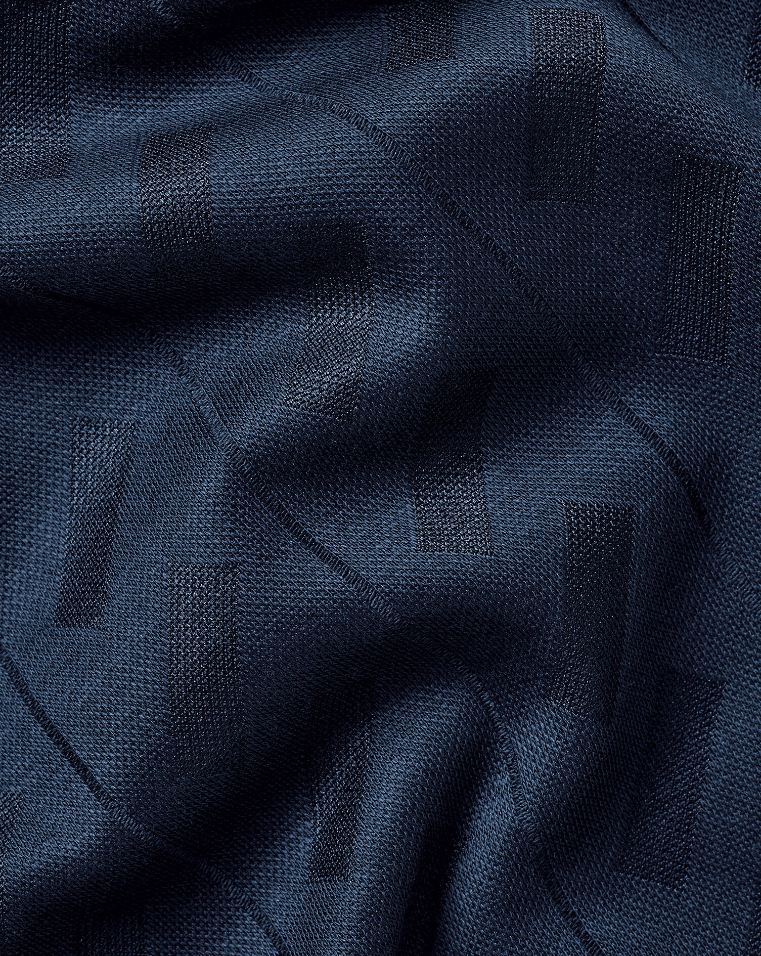 Textured Jacquard Polo - Navy