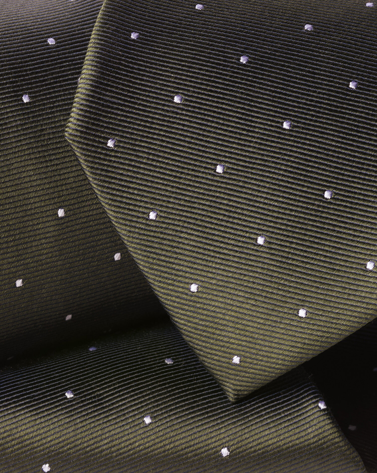 Silk Spot Tie - Olive Green