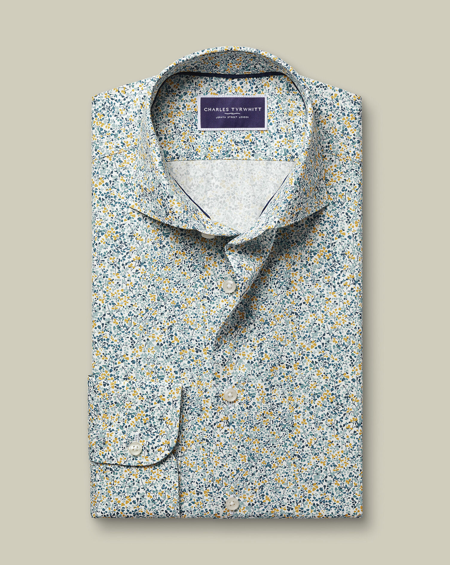 Made with Liberty Fabric Floral Shirt - Teal Green