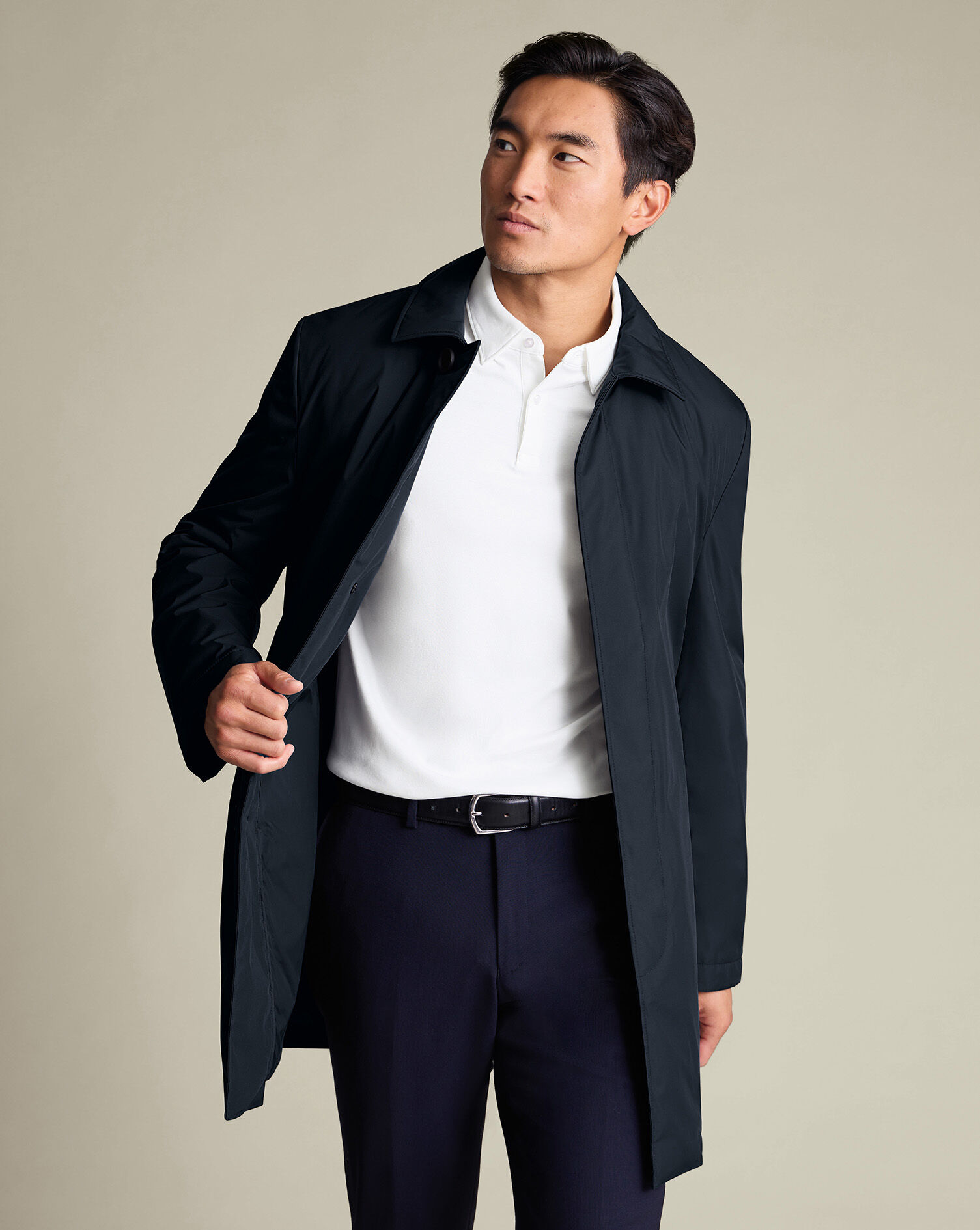 Padded Raincoat - Navy