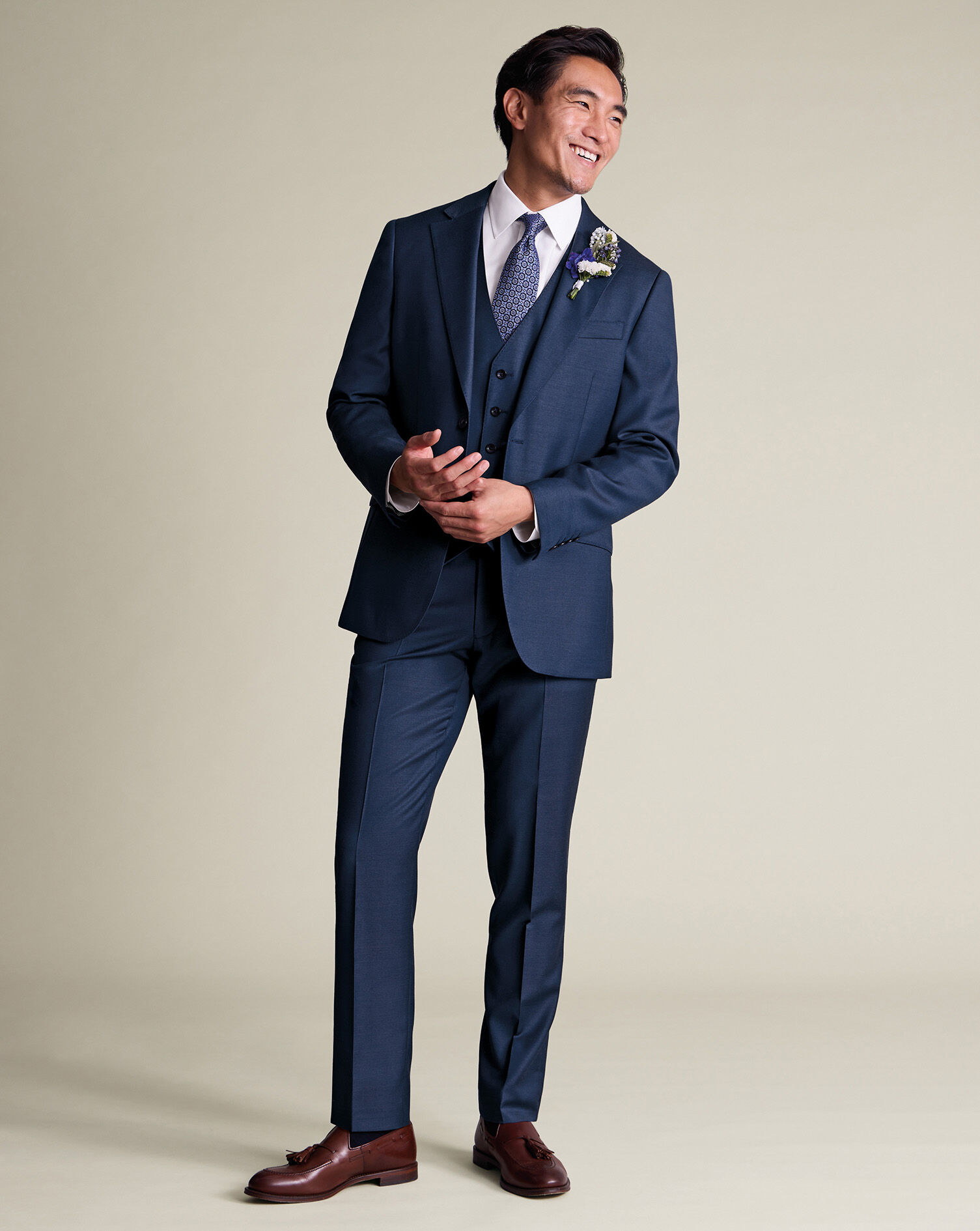 Natural Stretch Twill Vest - Royal Blue