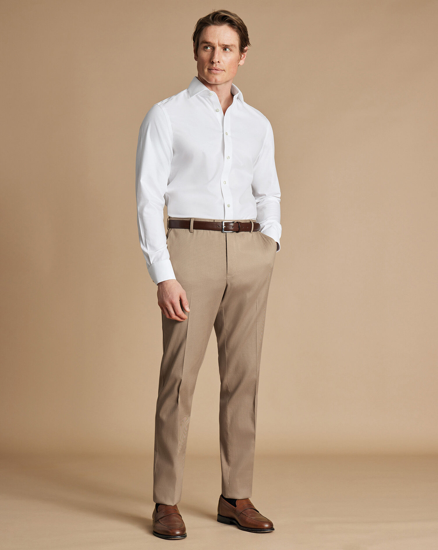 Smart Stretch Texture Pants - Stone