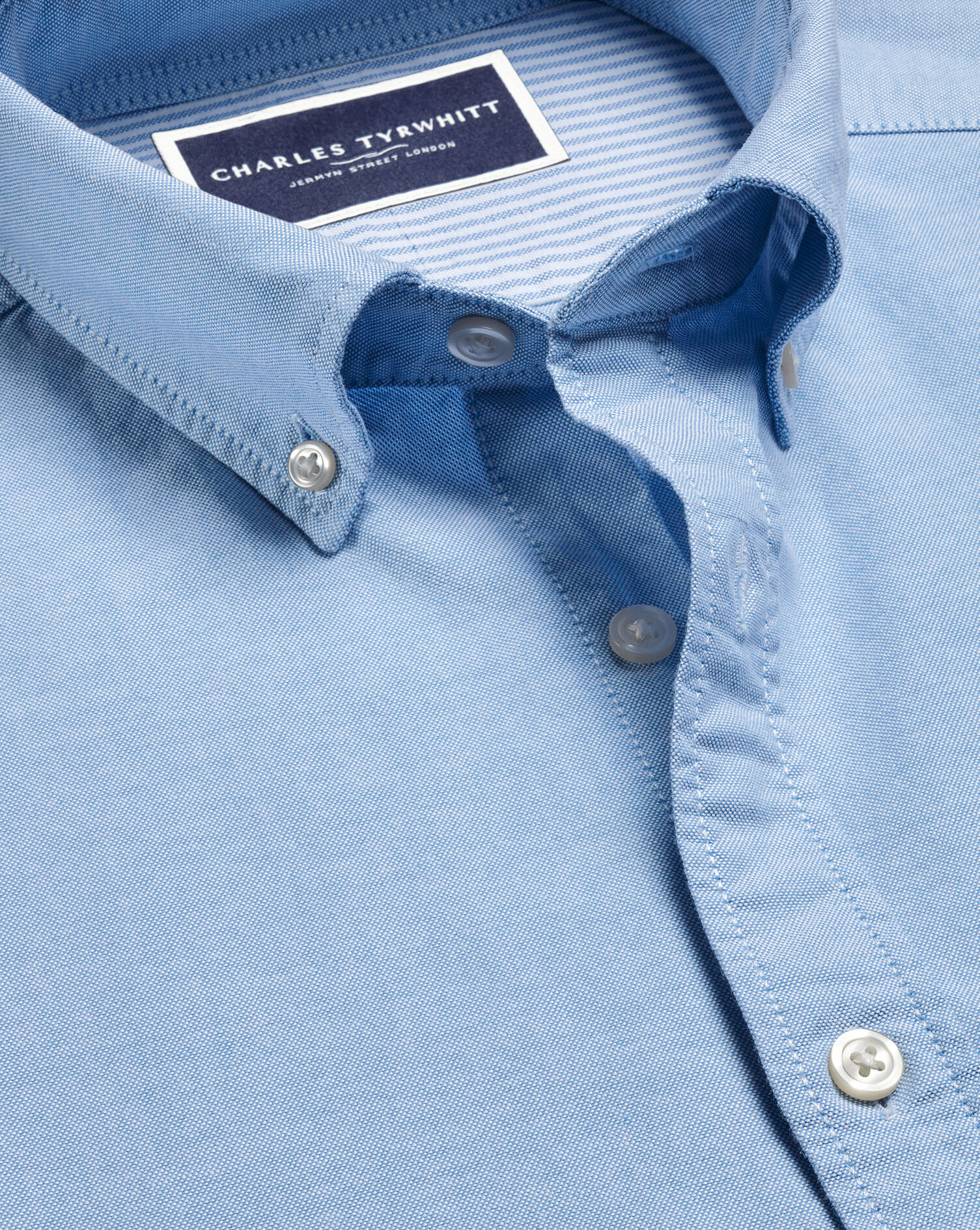 Washed Oxford Short Sleeve Shirt - Sky Blue