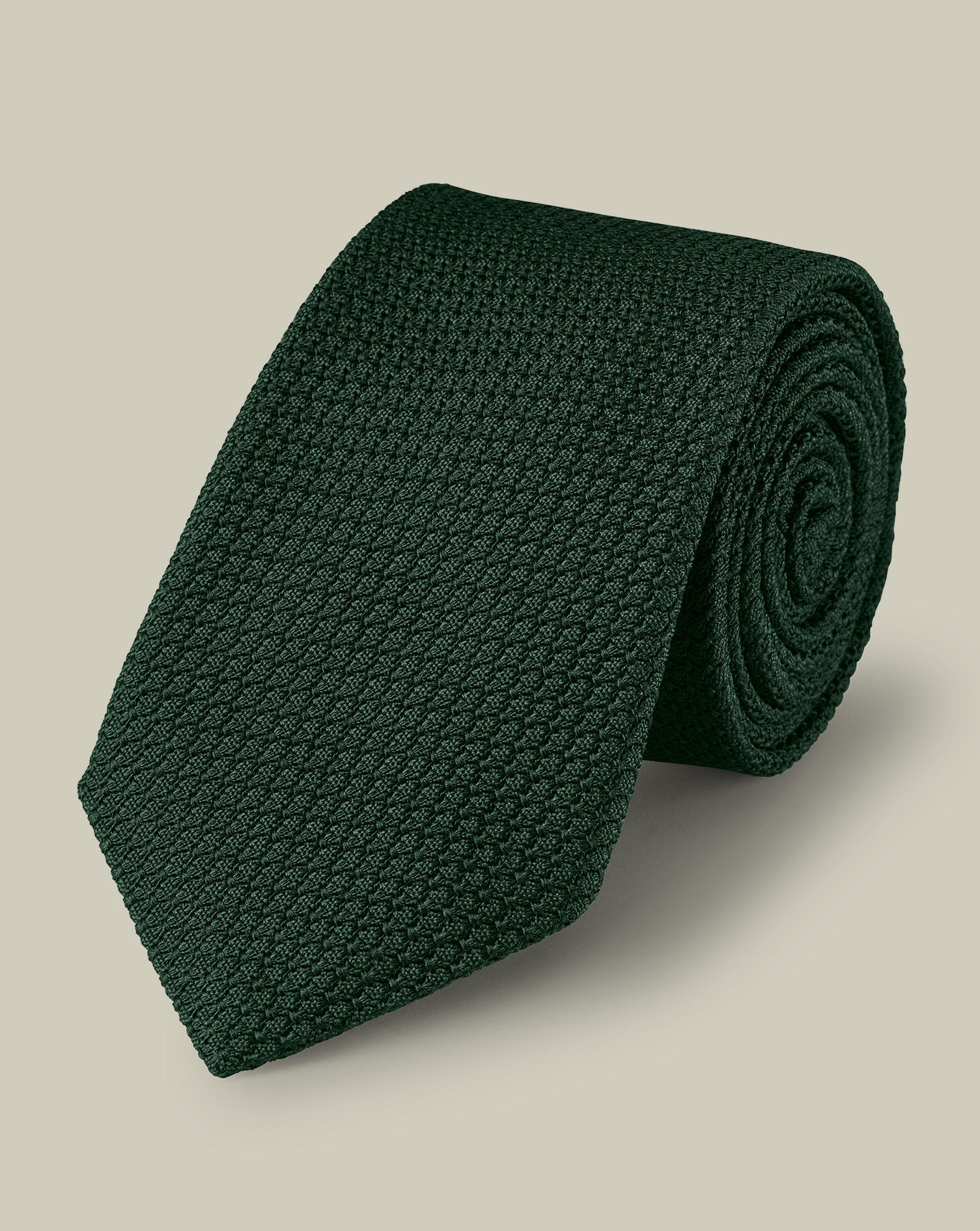 Silk Grenadine Italian Tie - Dark Green