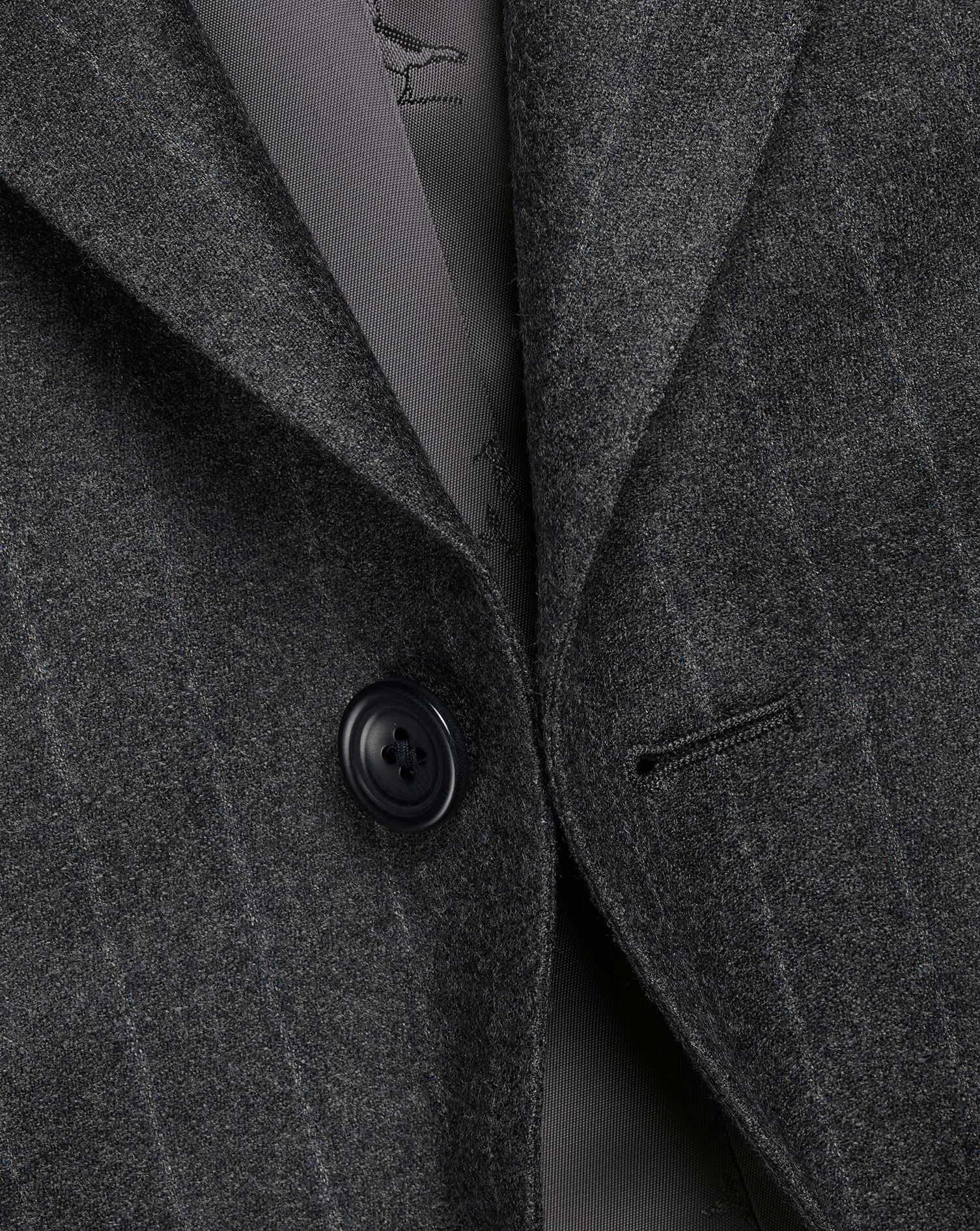Italian Stripe Flannel Suit - Charcoal Gray