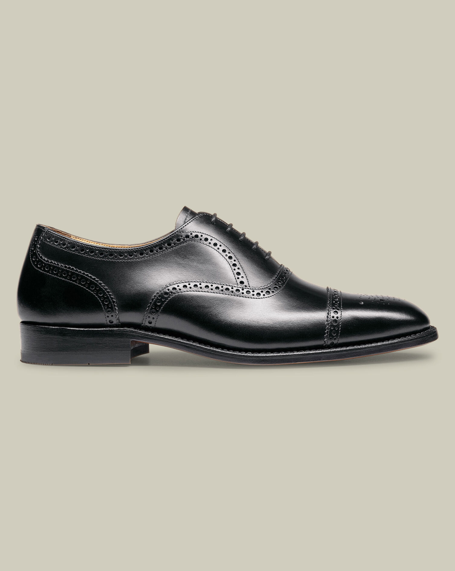 Leather Oxford Brogue Shoes - Black