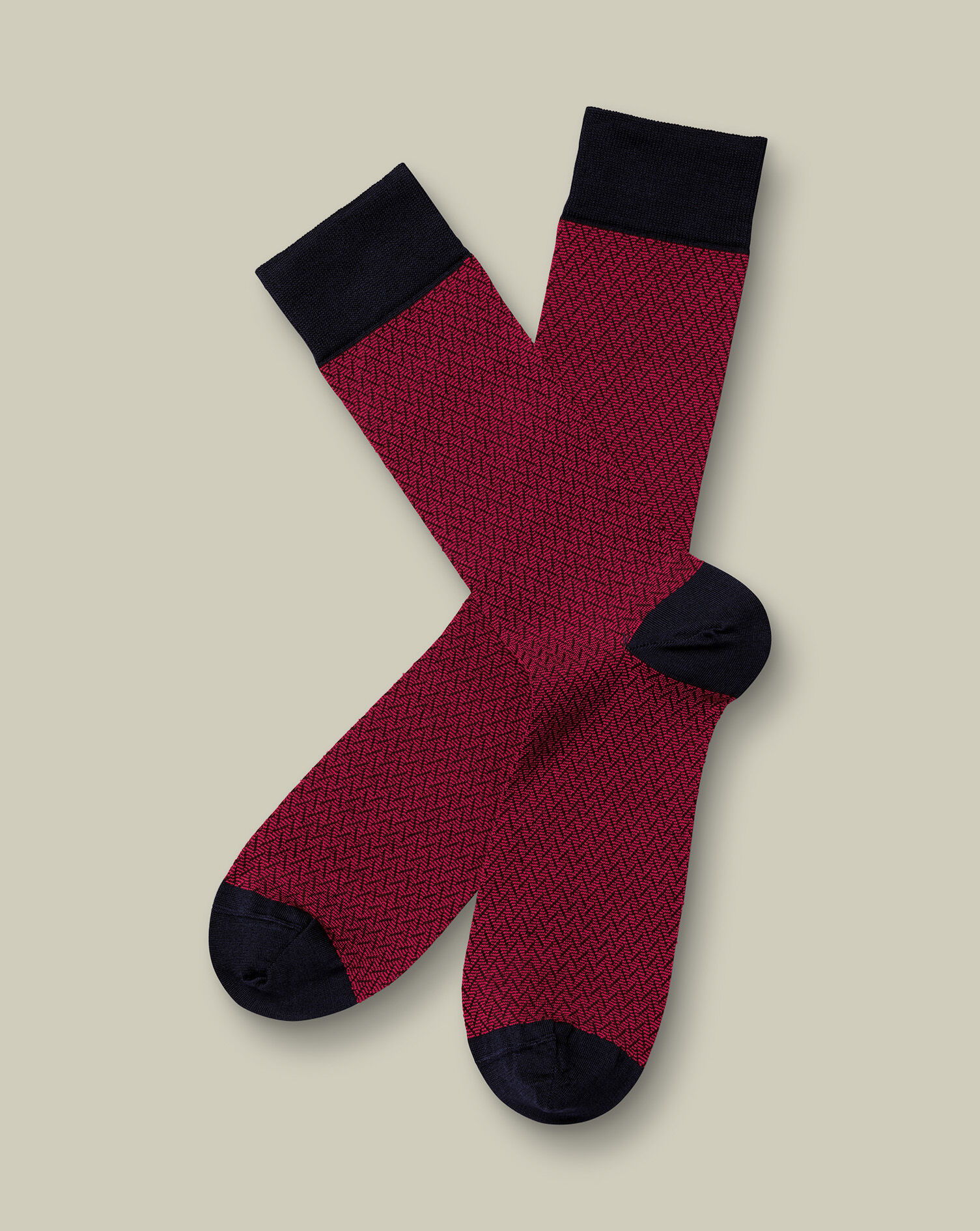 Herringbone Socks - Red