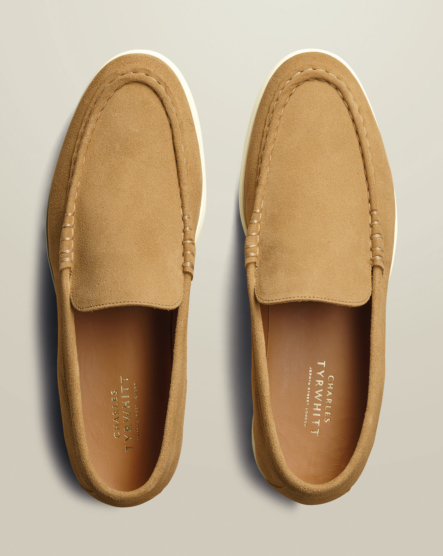 Suede Slip-On Loafers - Sand