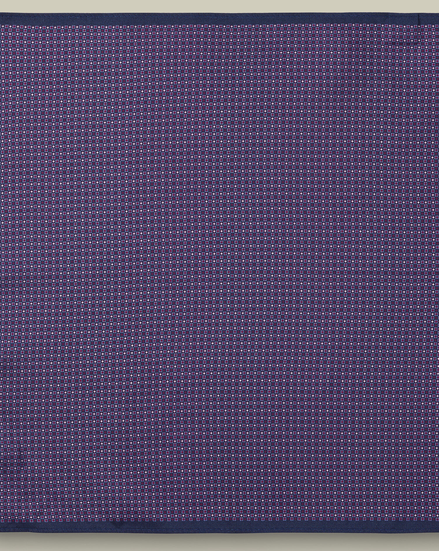 Silk Semi-Plain Pocket Square - Blue & Pink