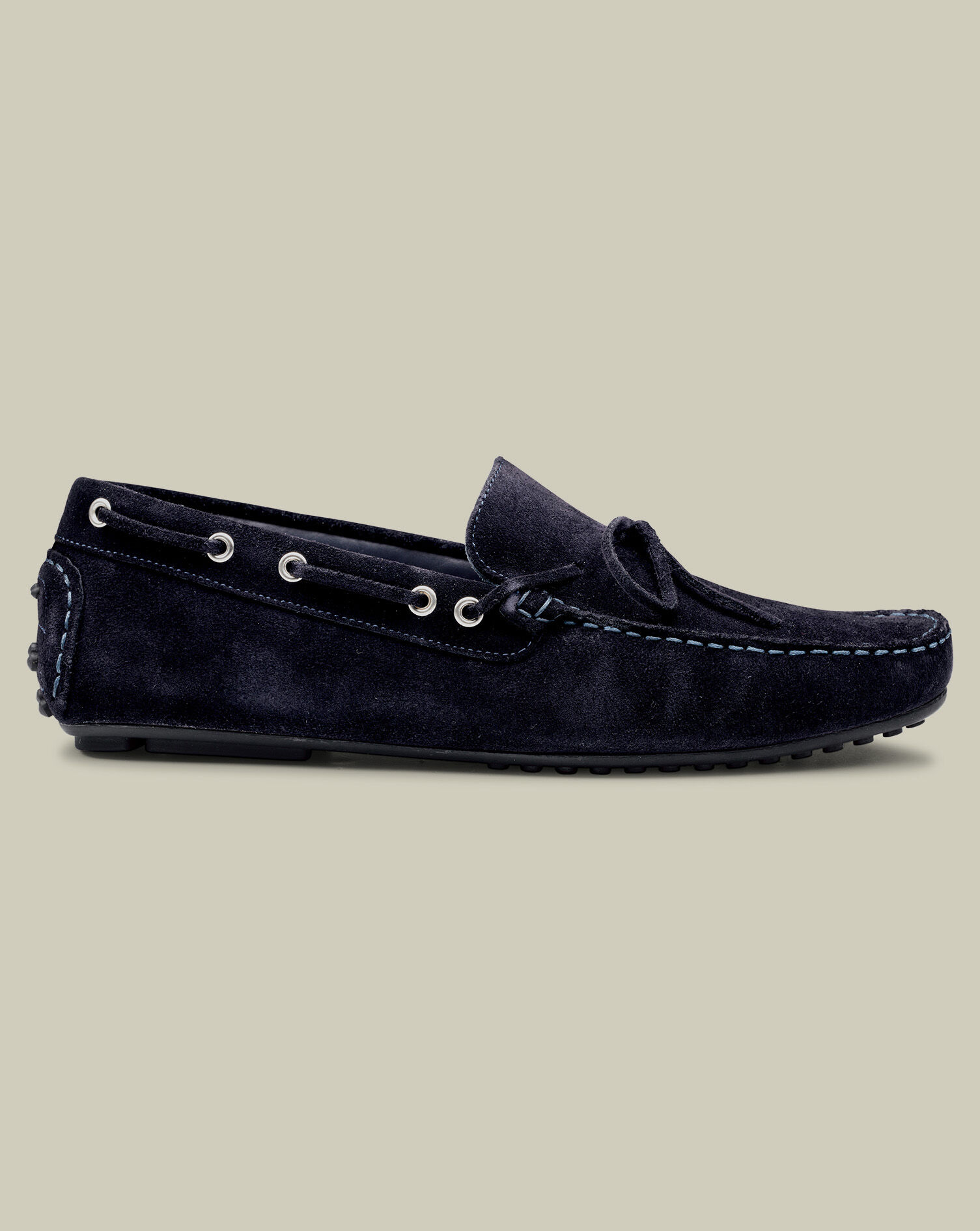 Suede Driving Loafers - Navy