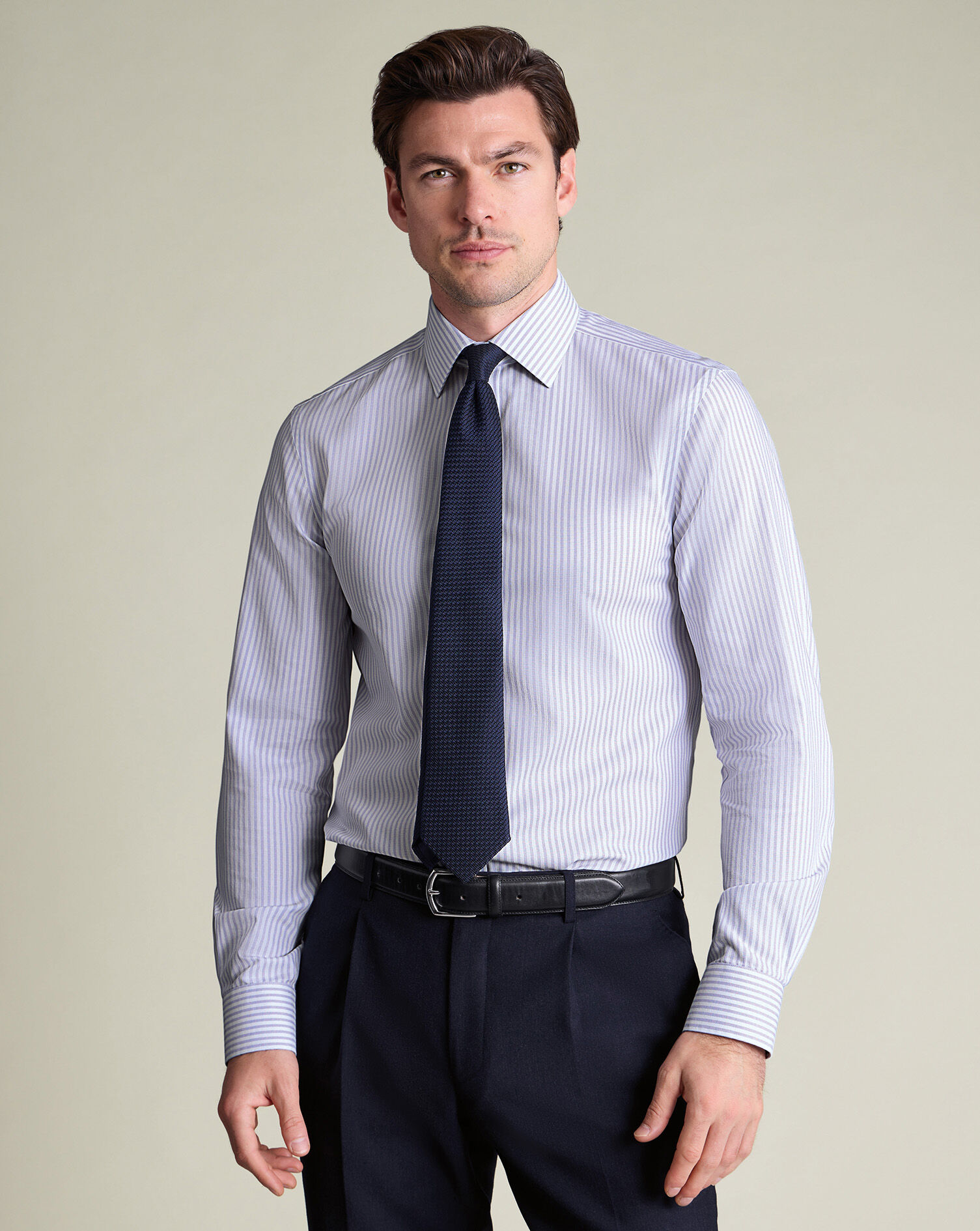 Non-Iron Royal Oxford Stripe Shirt - Lilac