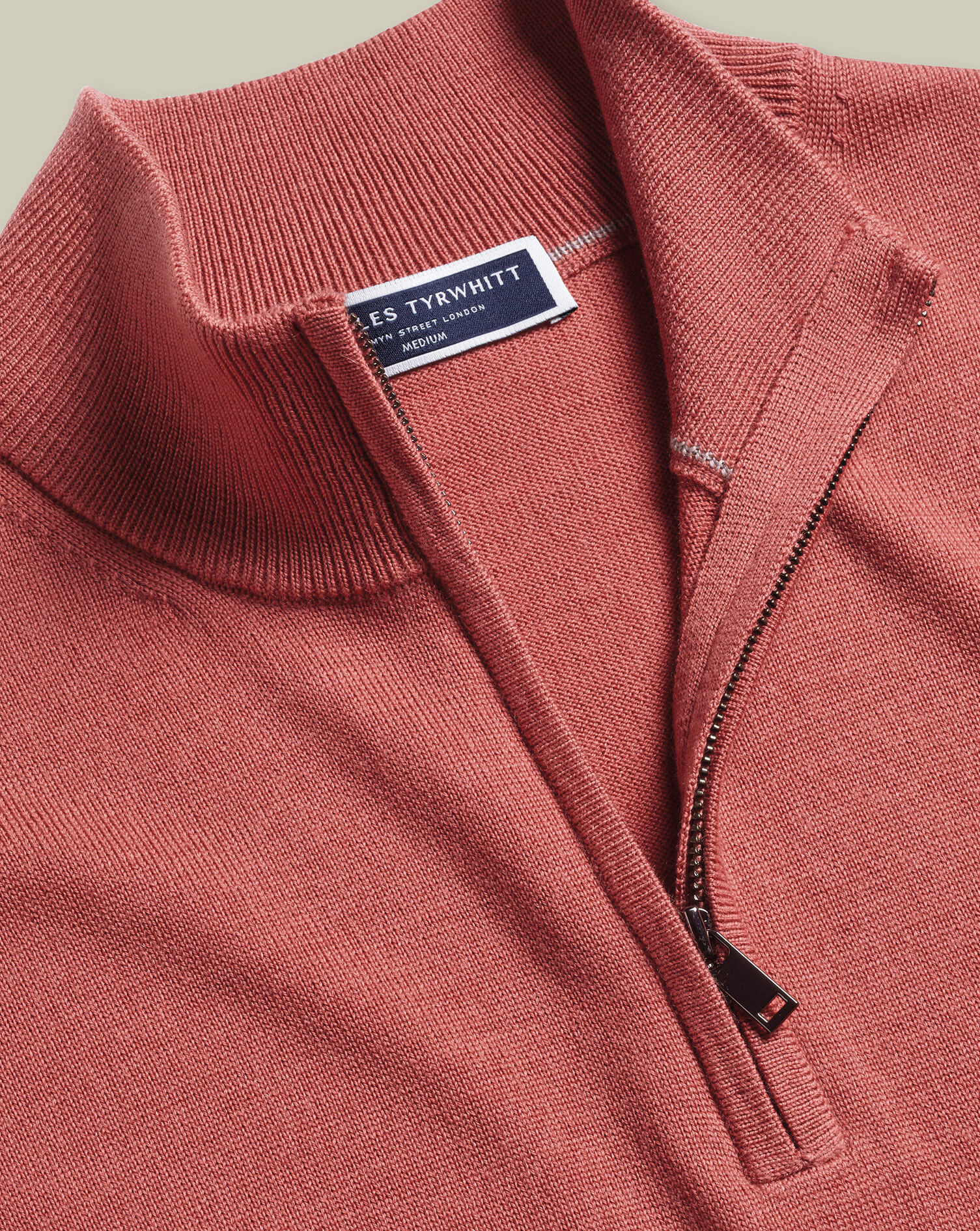 Merino Quarter Zip Sweater - Rust