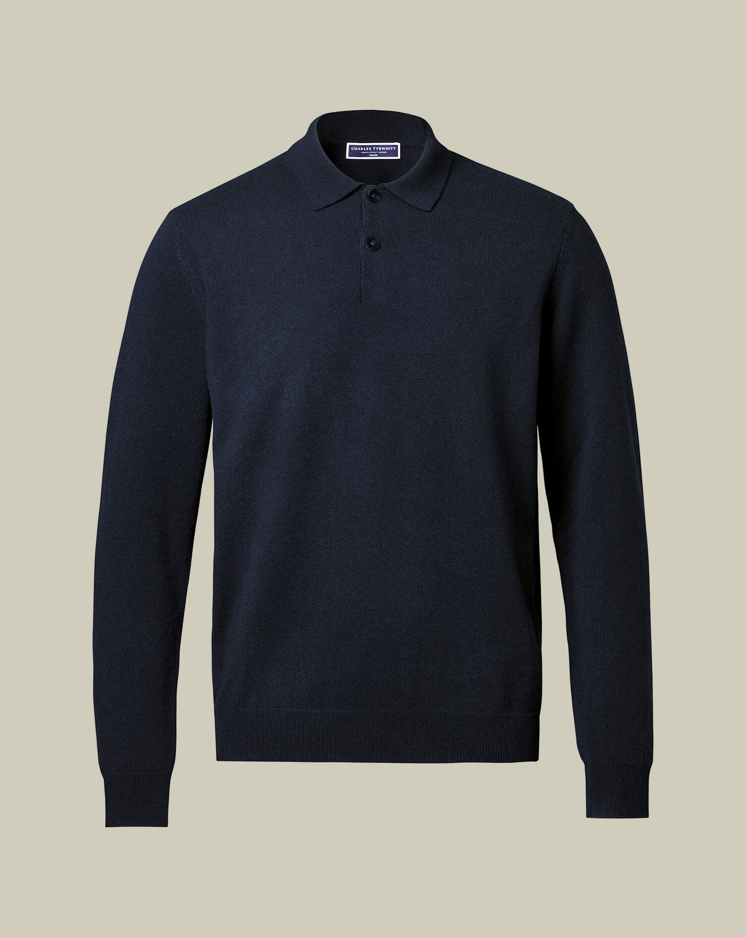 Cashmere Polo Sweater - Navy