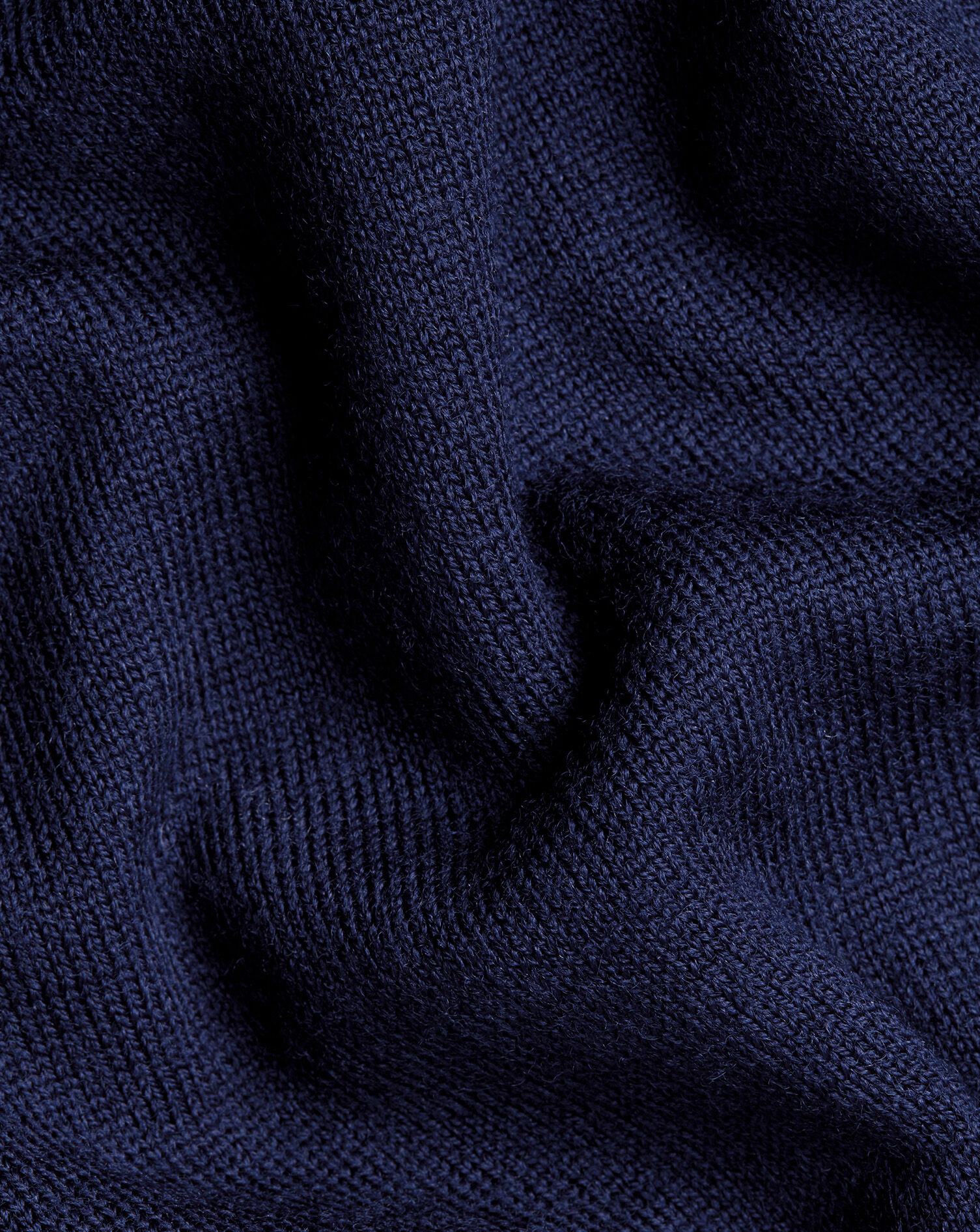 Merino Button Neck Sweater - Navy