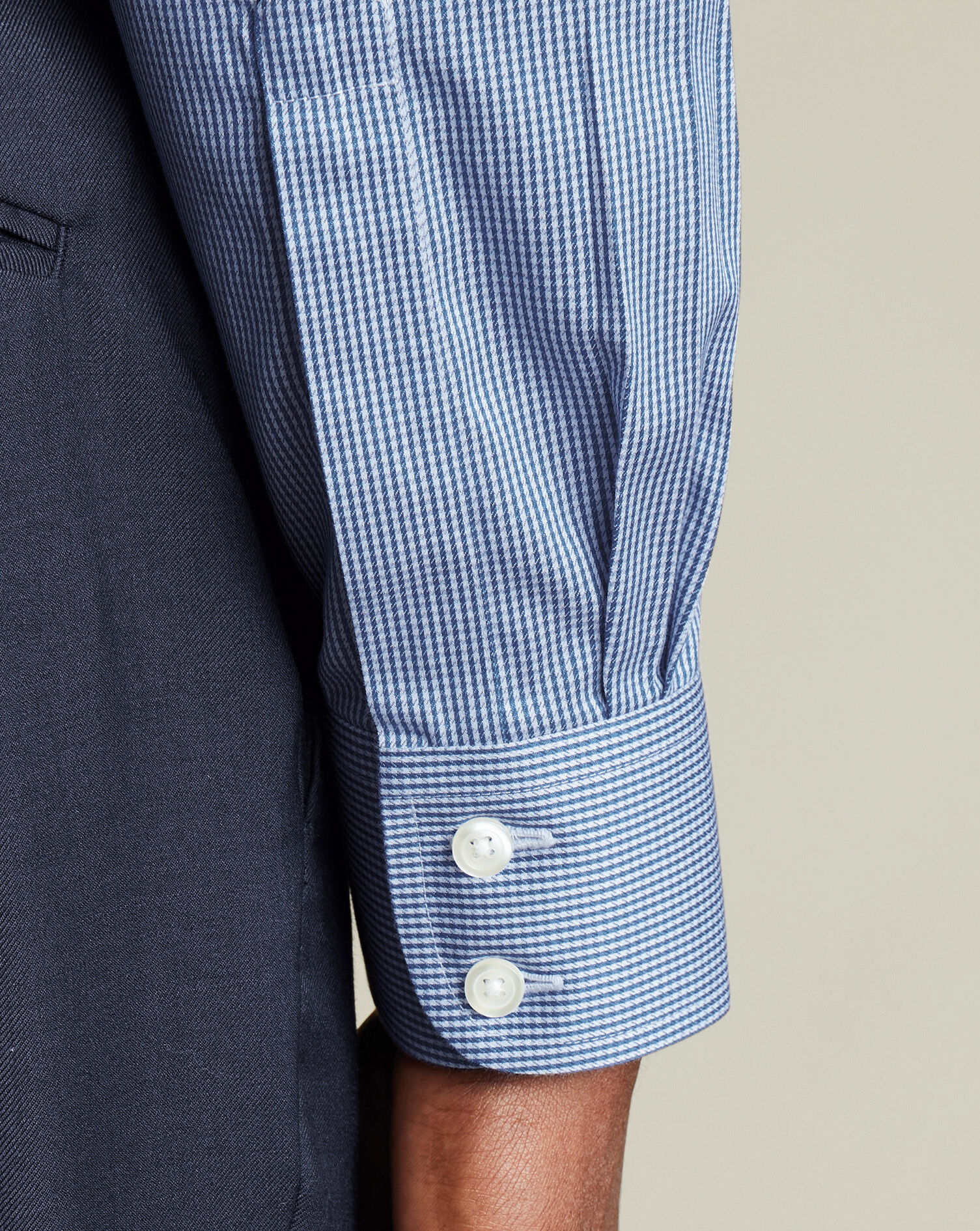 Non-Iron Puppytooth Shirt - Royal Blue