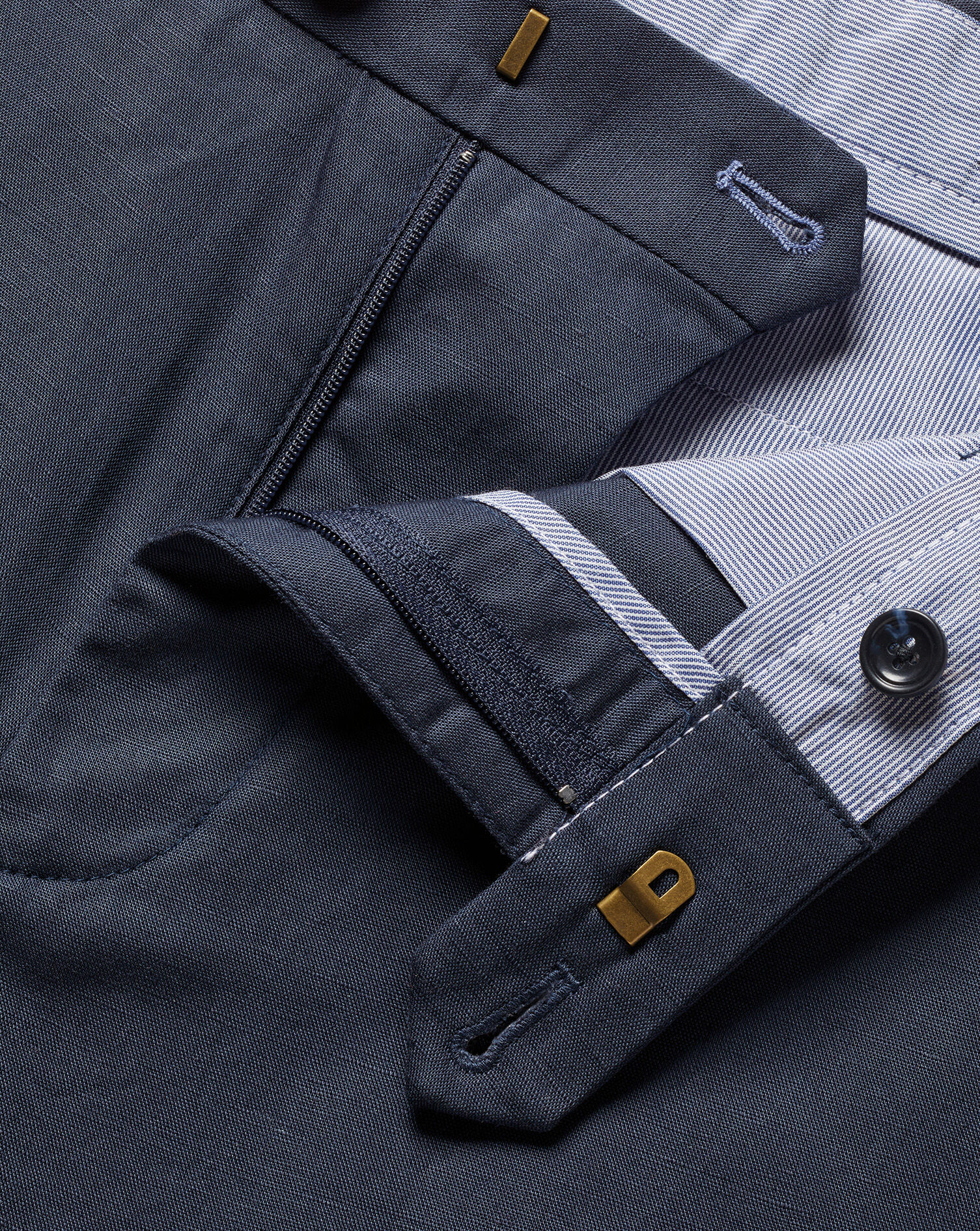 Cotton Linen Shorts - Ink Blue